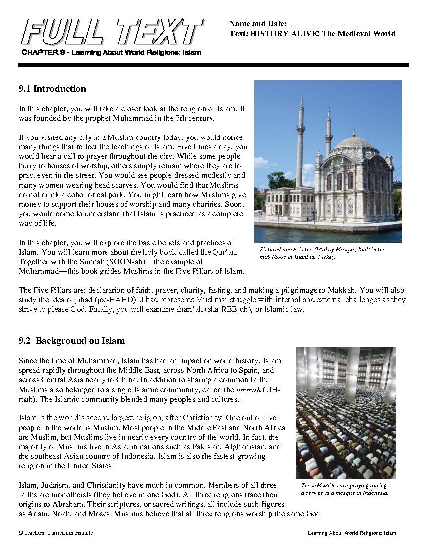 Learning About Islam