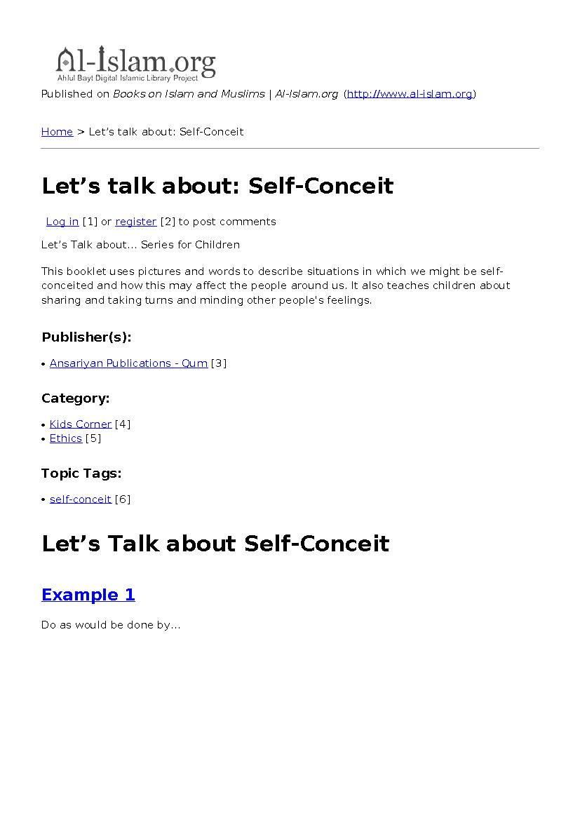 Let’s Talk About: Self Conceit