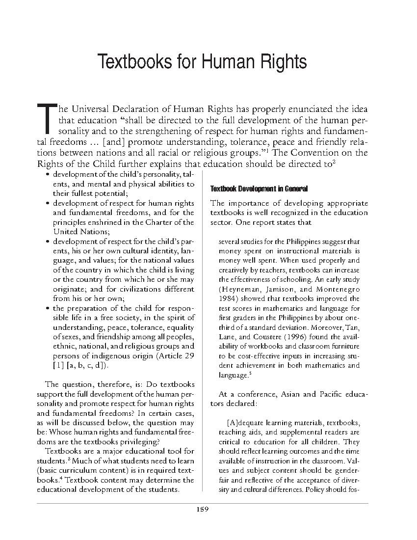 Textbooks for Human Rights