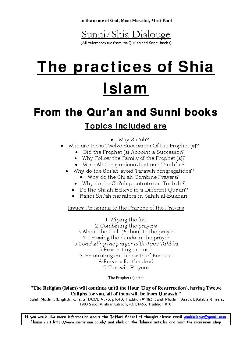The Practices Of Shia Islam