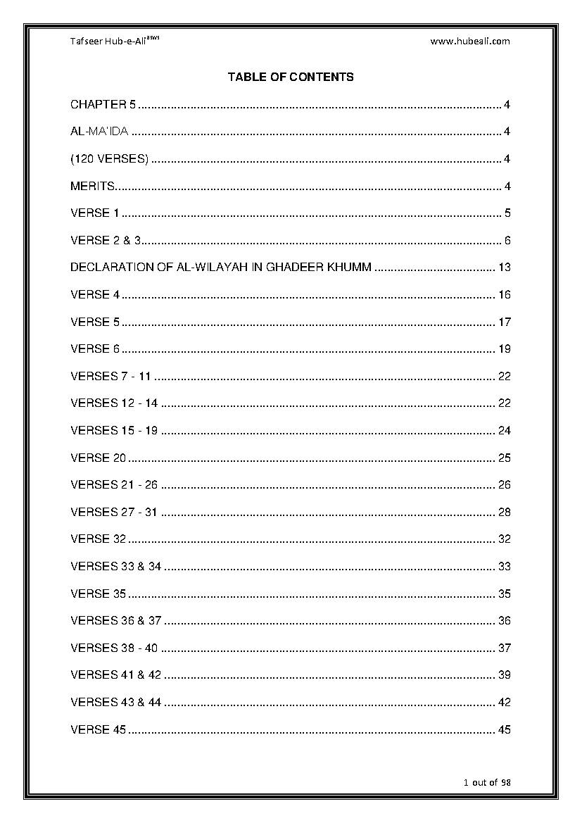 Tafseer Surah E Al Maida