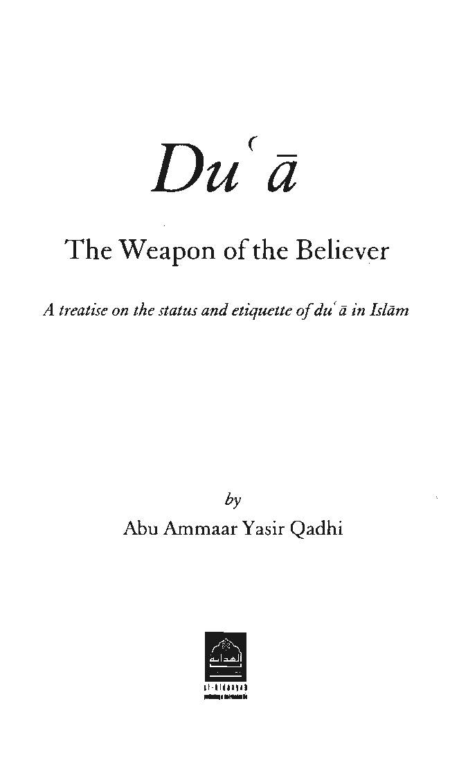 Dua The Weapon of the Believer
