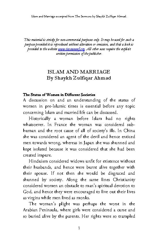 Islam And Marriage