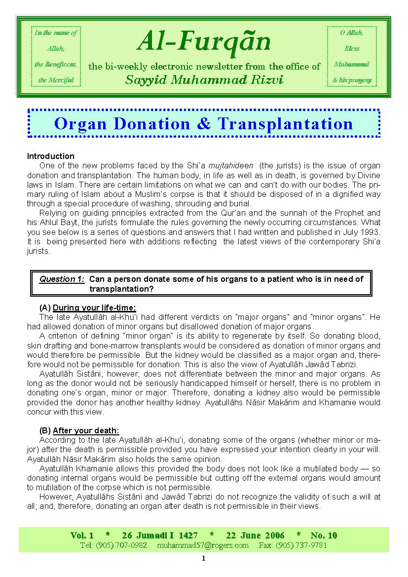 Organ Donation & Transplantation