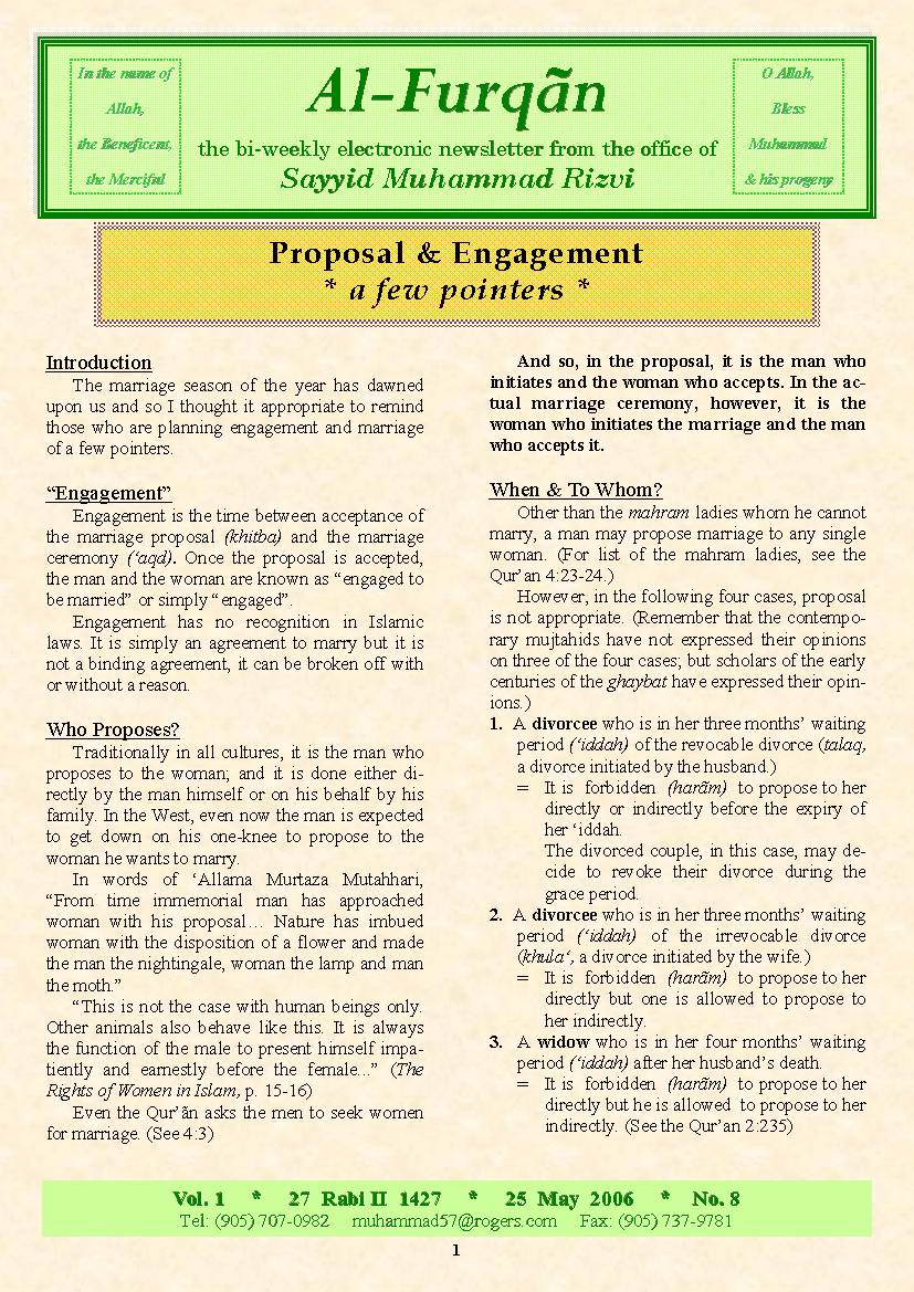 Proposal & Engagement A Few Pointers