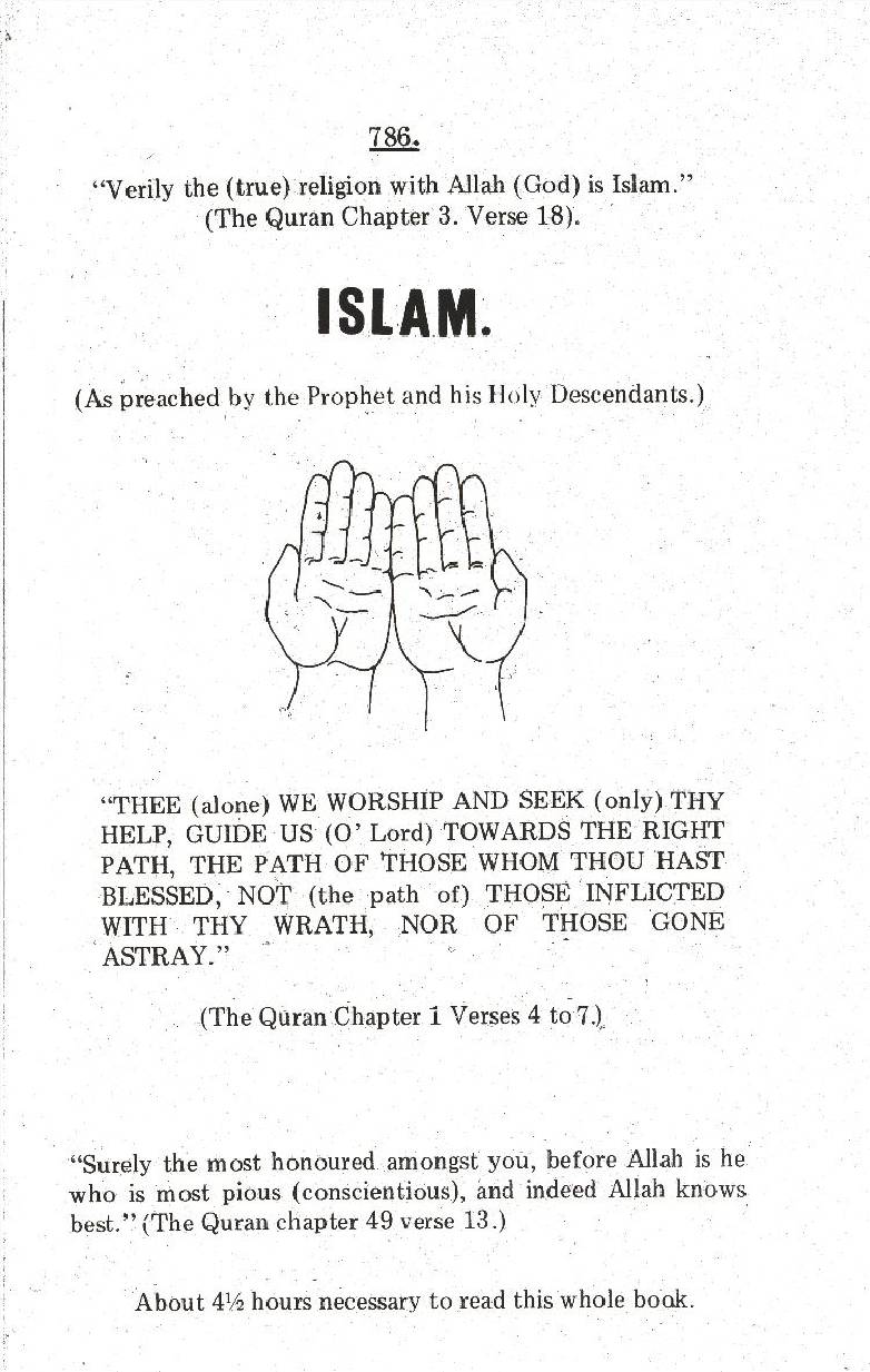 Islam (as preached by the Holy Prophet and his Holy descendants)
