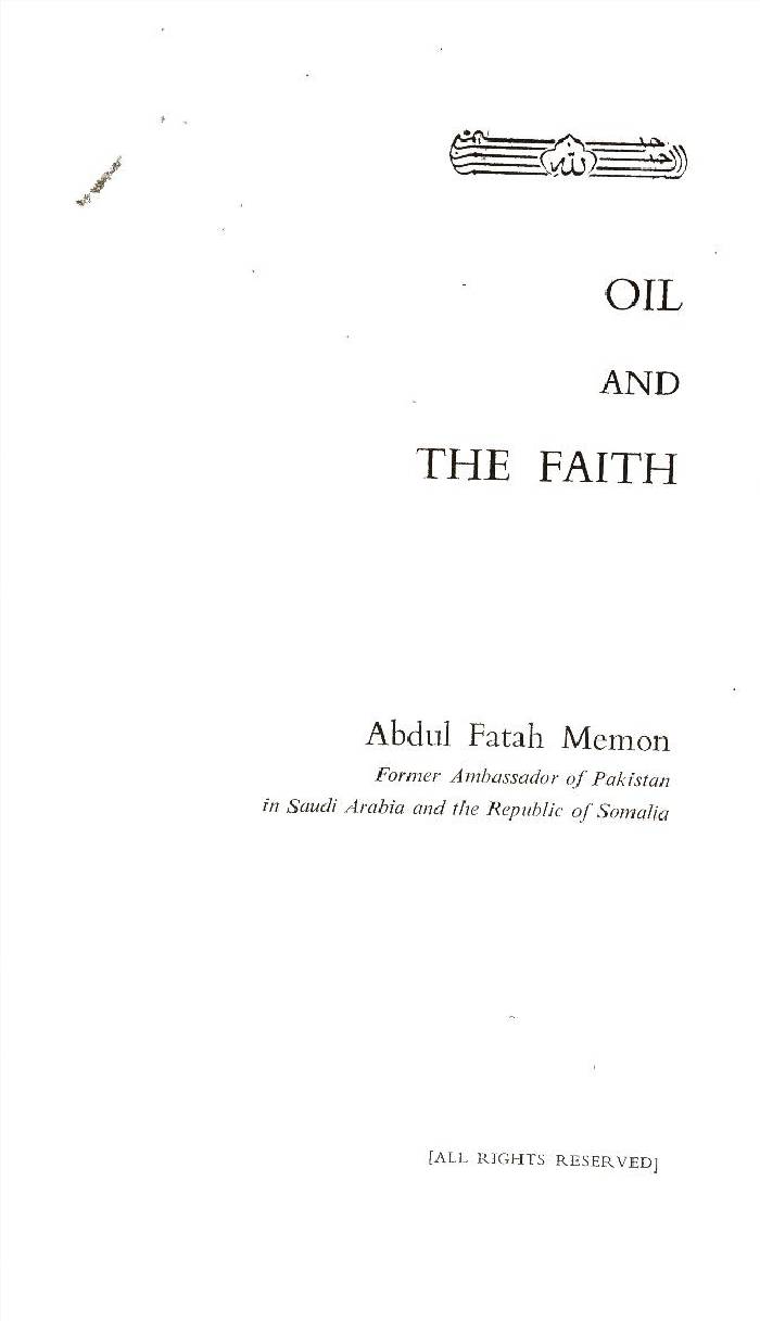 Oil and the Faith