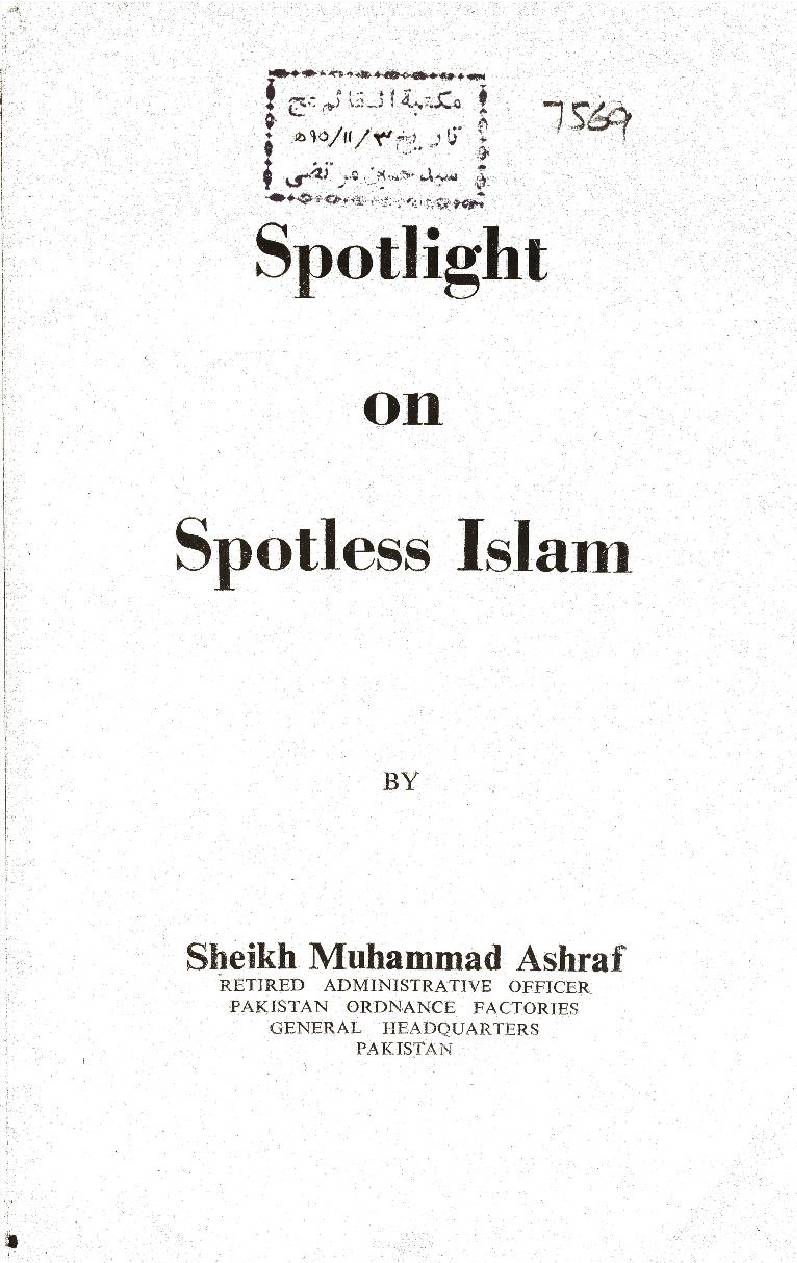 Spotlight on spotless Islam