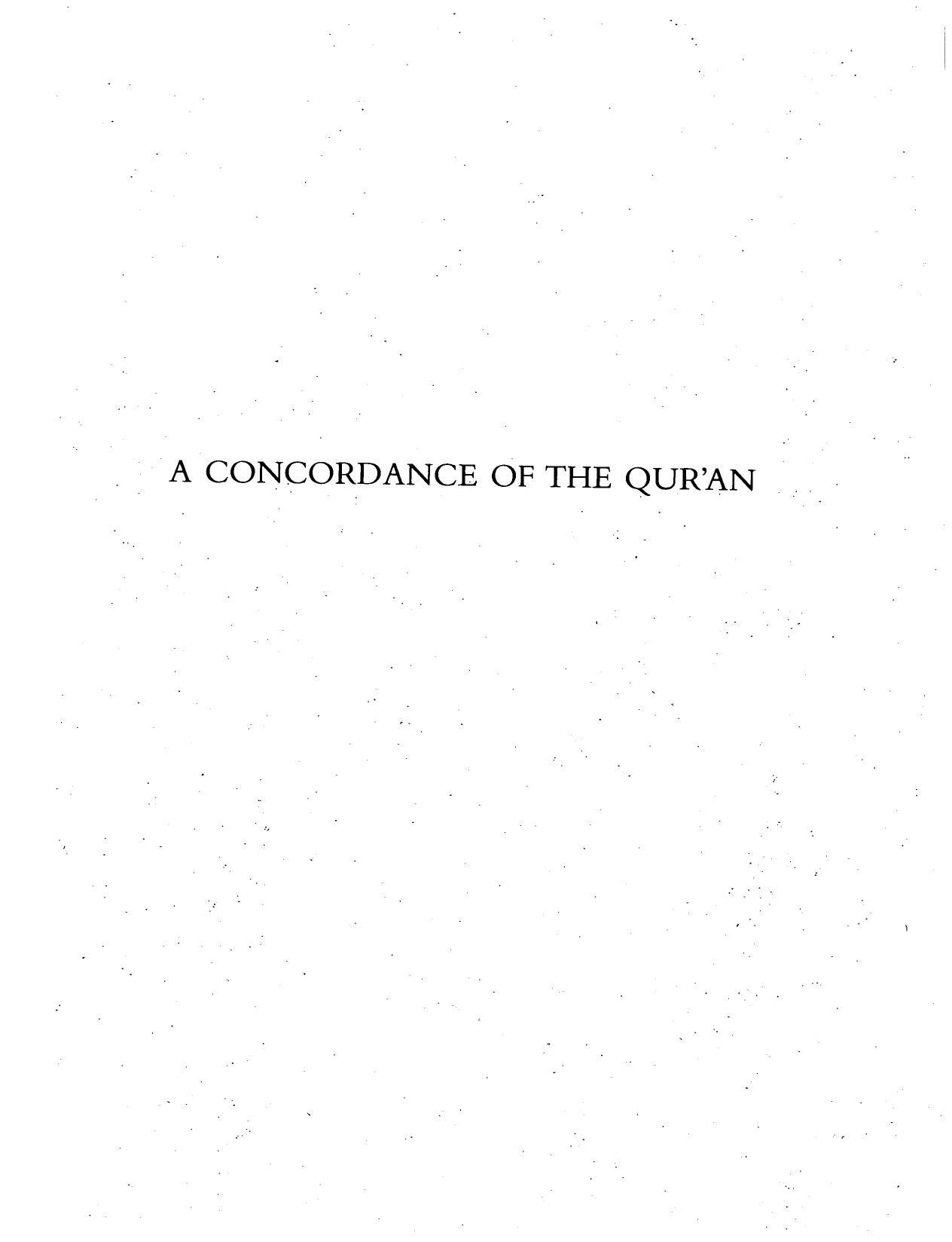 A Concordance of the Quran