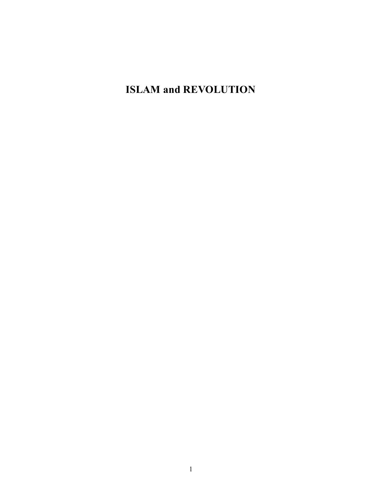 Islam and Revolution
