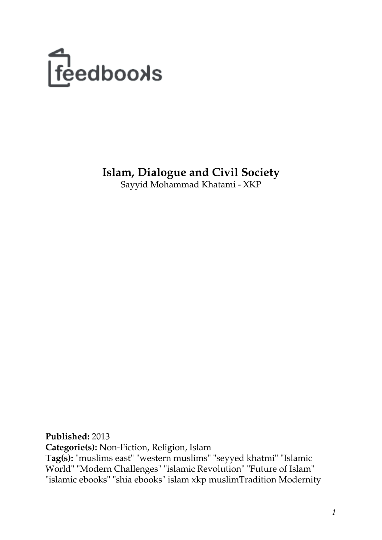 Islam, Dialogue and Civil Society