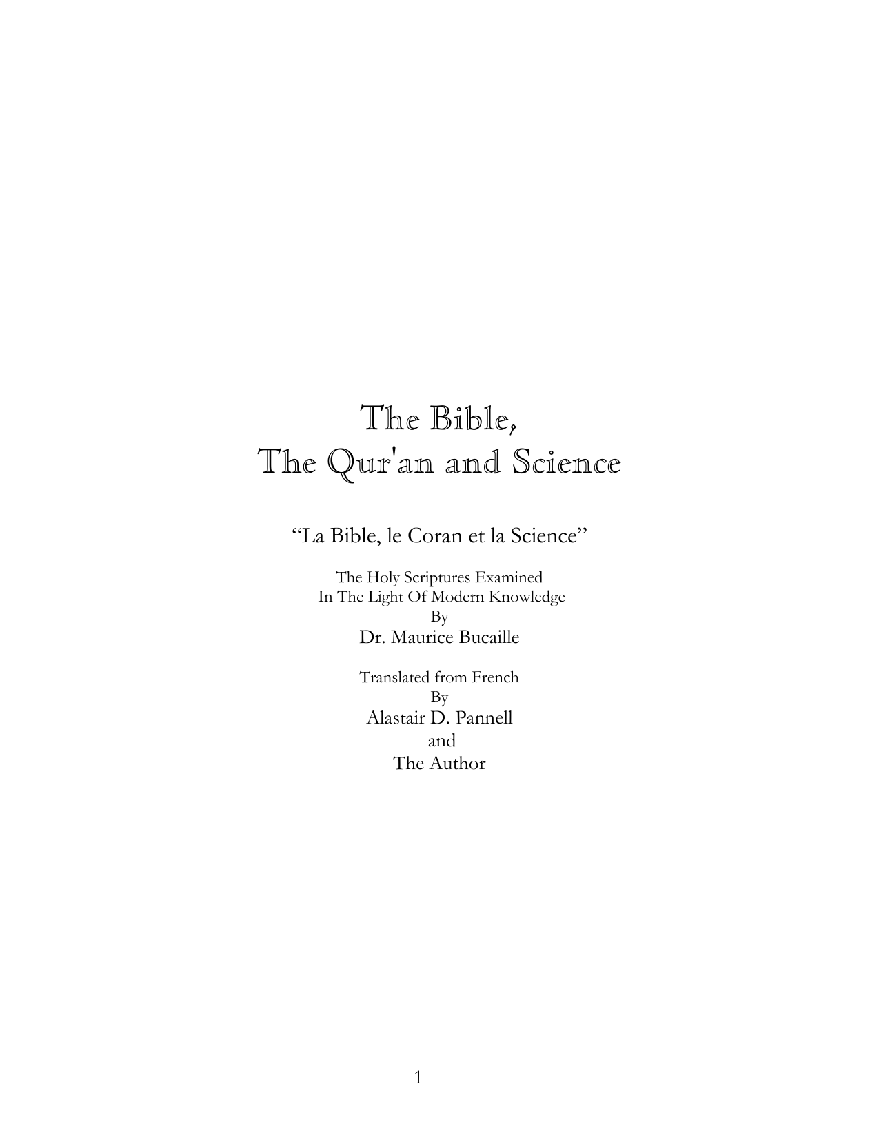 The Bible The Quran And Science 