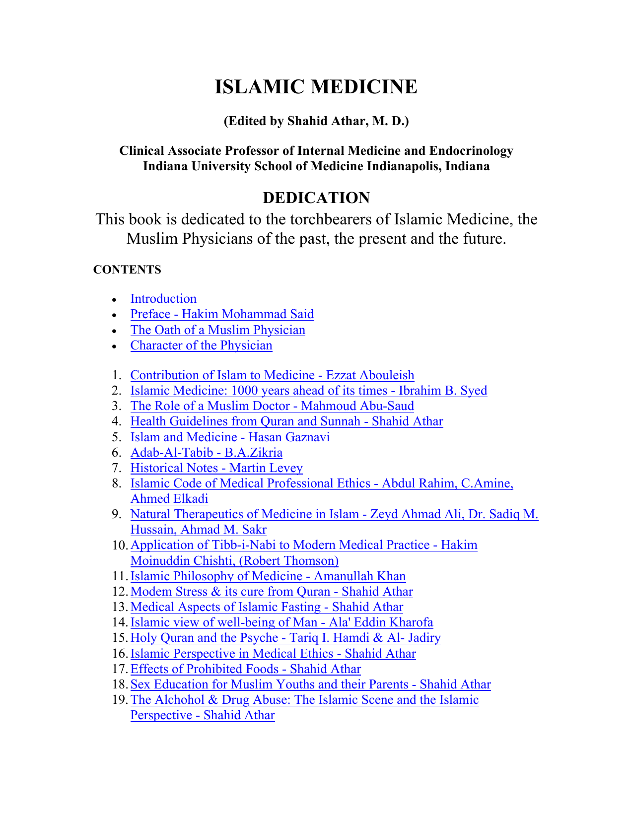 Islamic Medicine