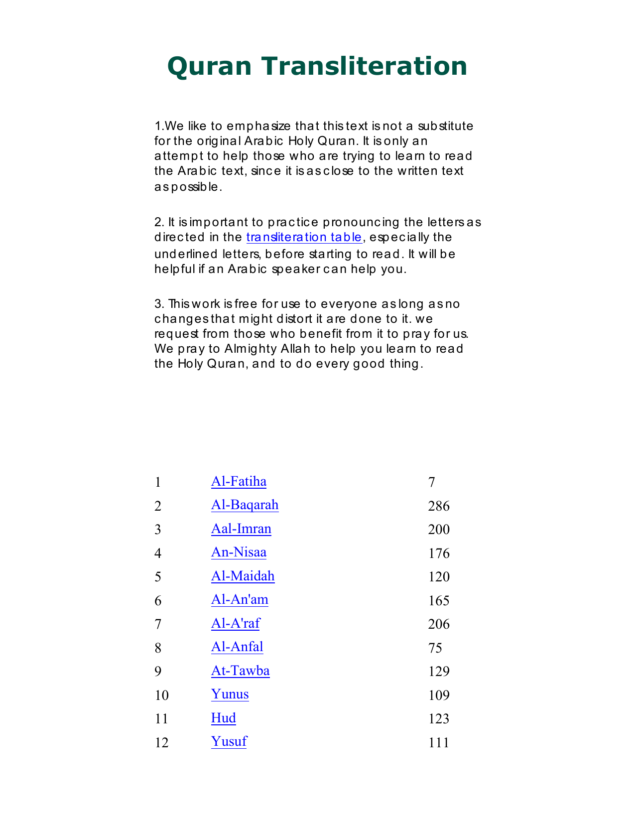 Quran Transliteration