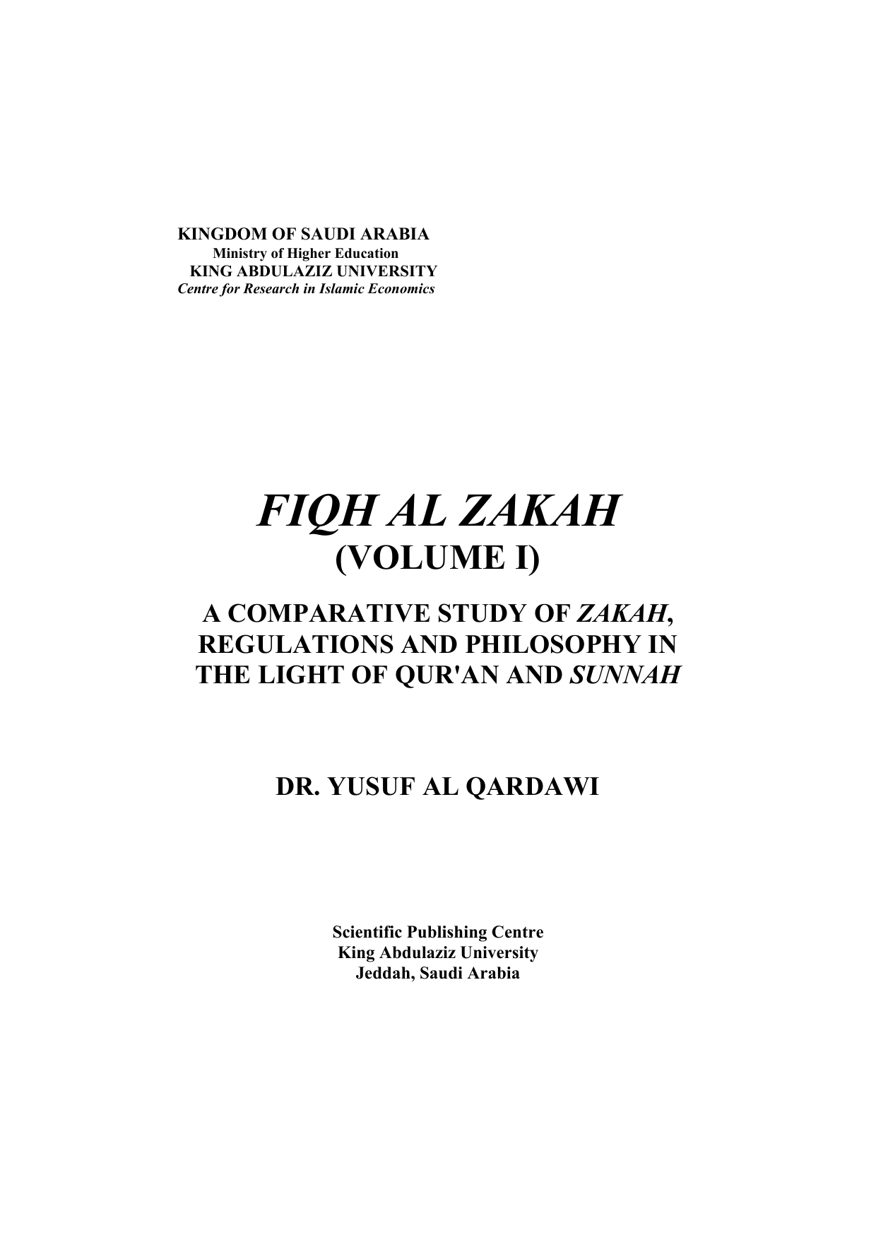 Fiqh Al Zakah