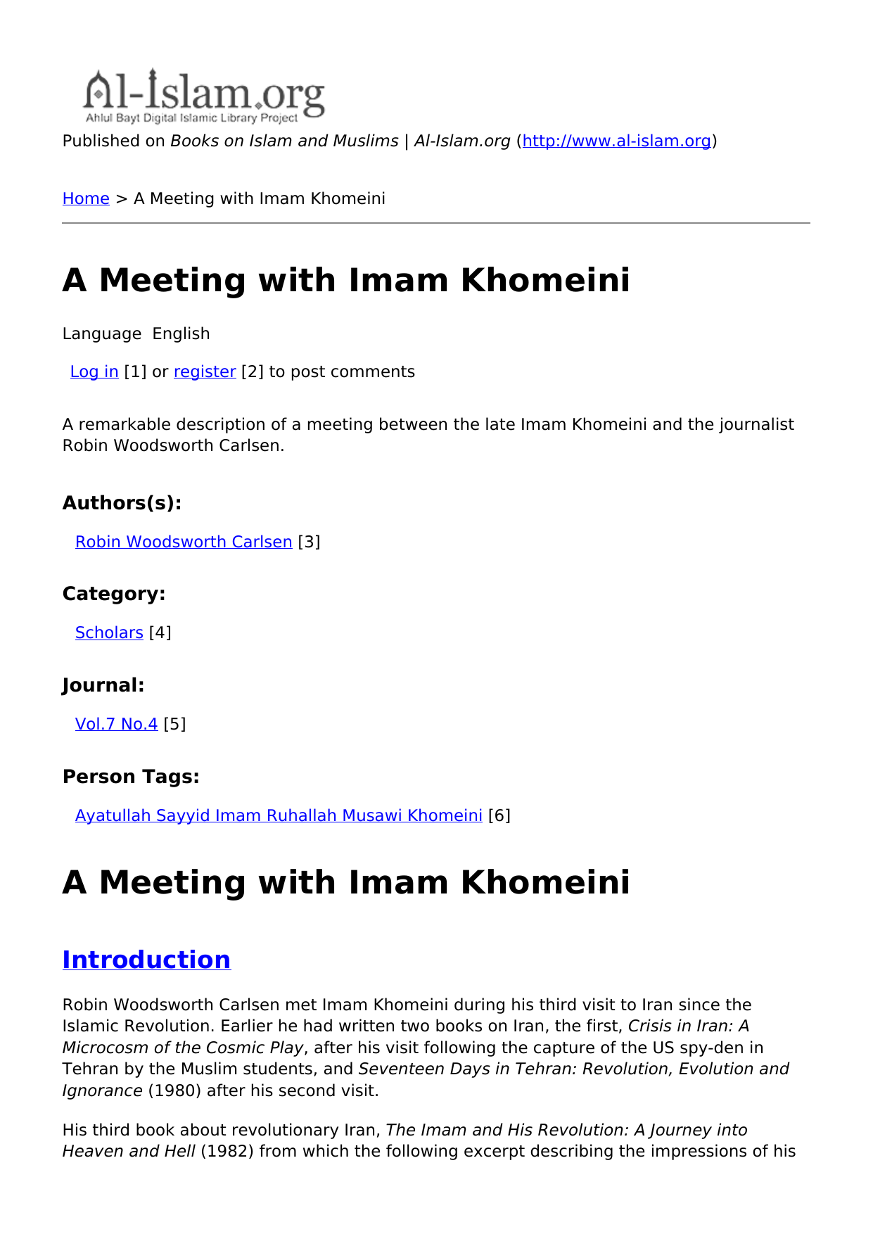 A Meeting with Imam Khomeini
