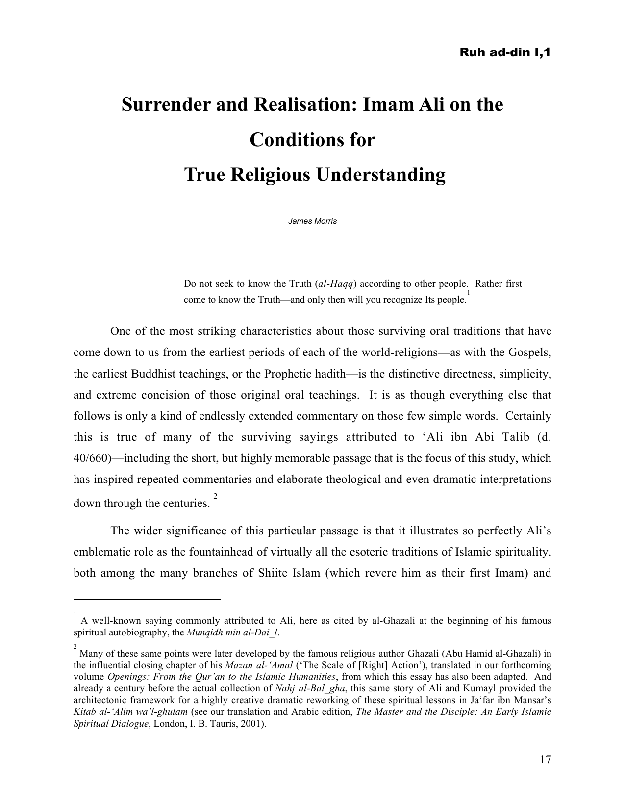 Surrender and Realisation