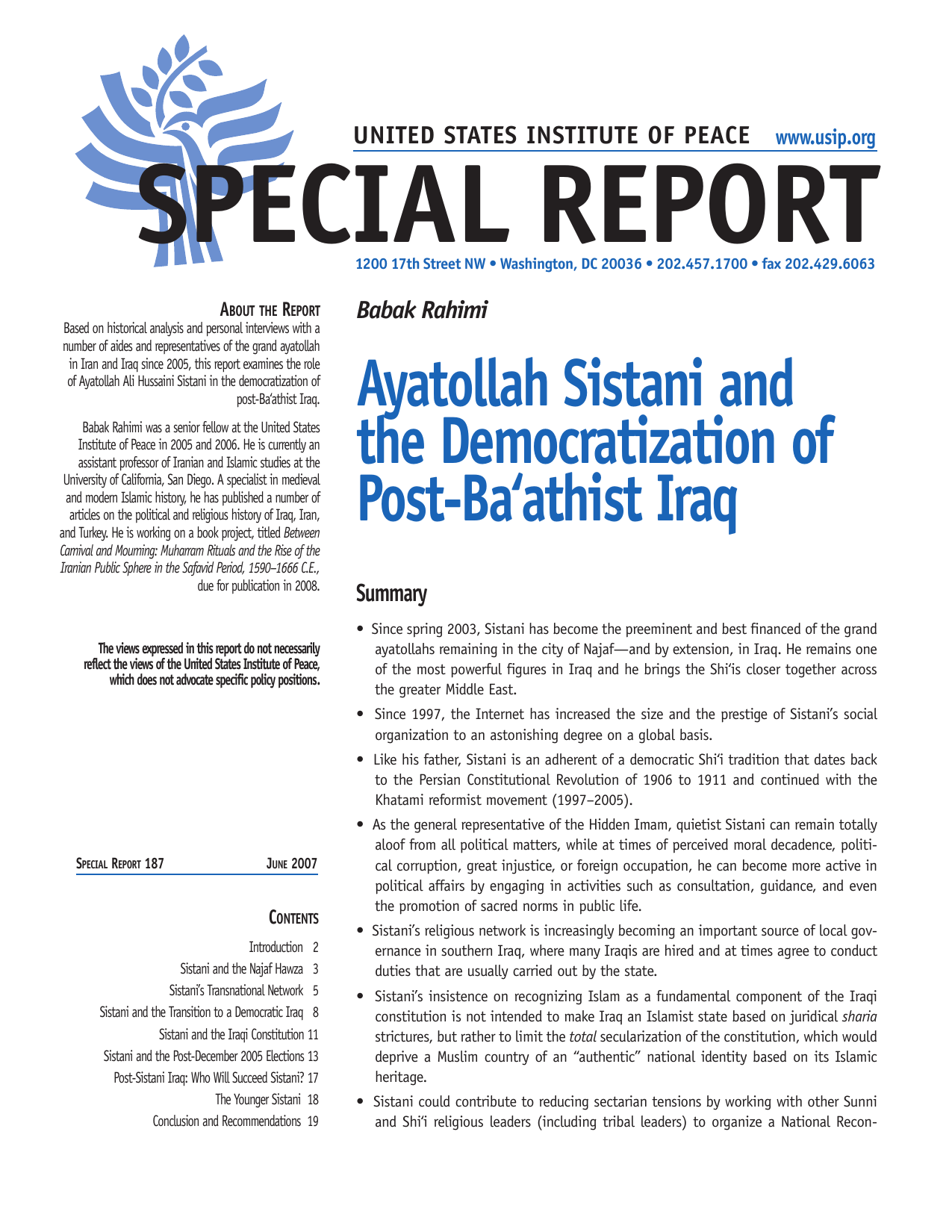 Ayatollah Sistani and The Democratization of Post-Ba‘athist Iraq
