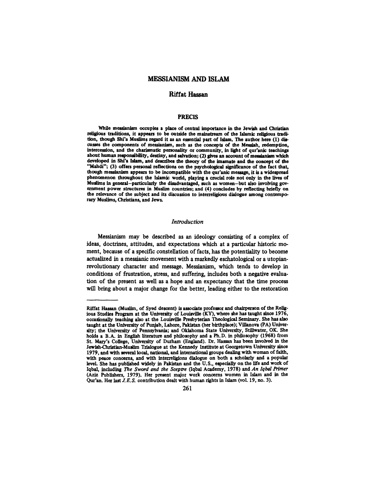 Messianism And Islam