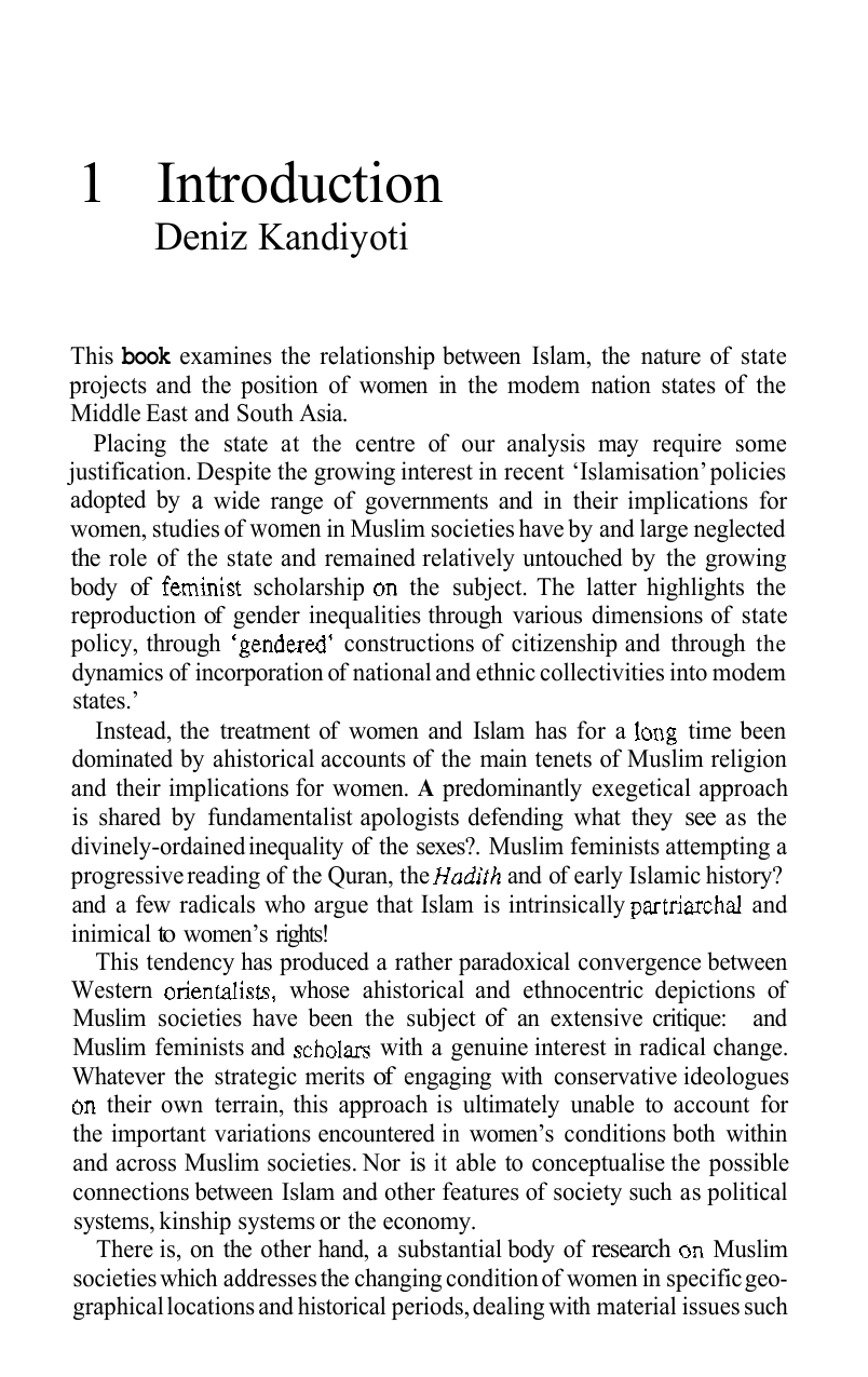 Women Islam and State