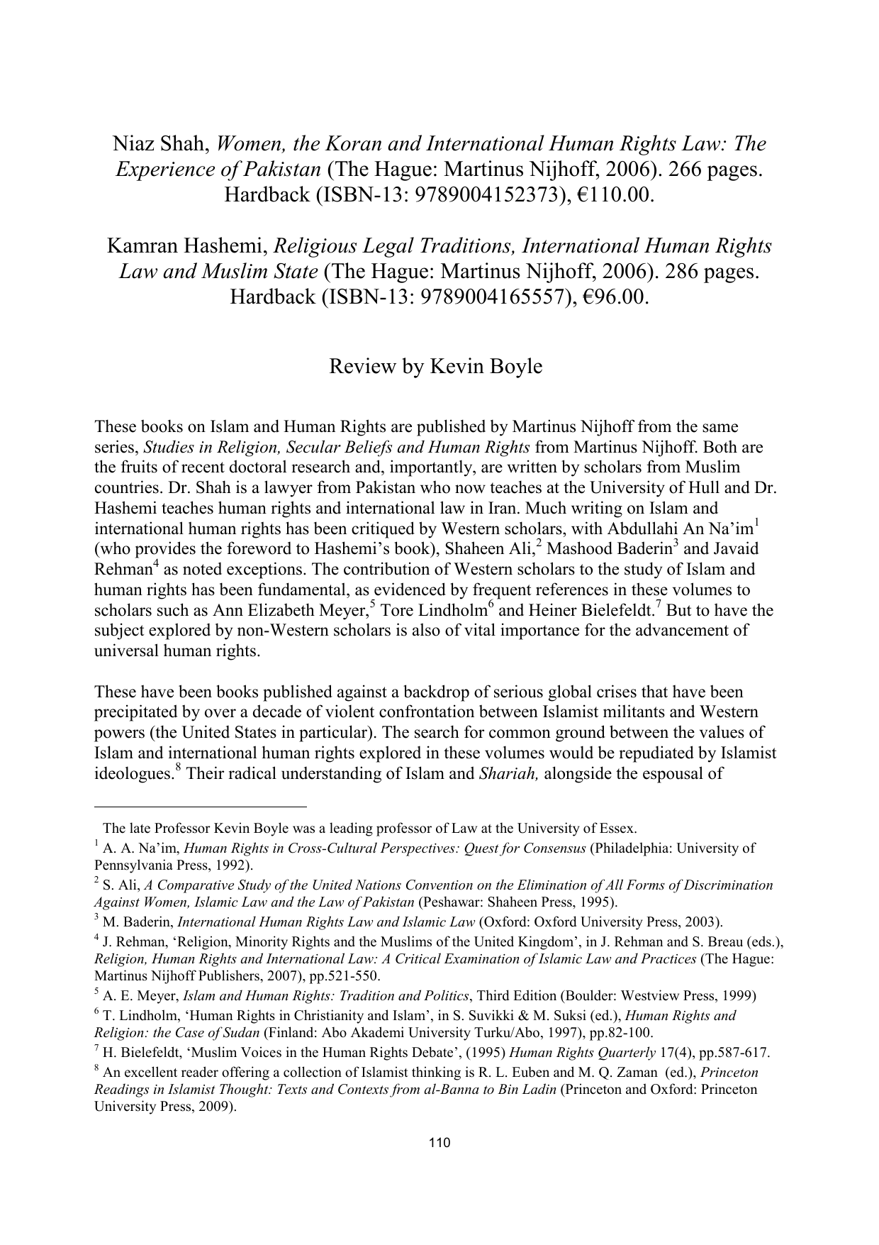Women, The Koran and International Human Rights Law