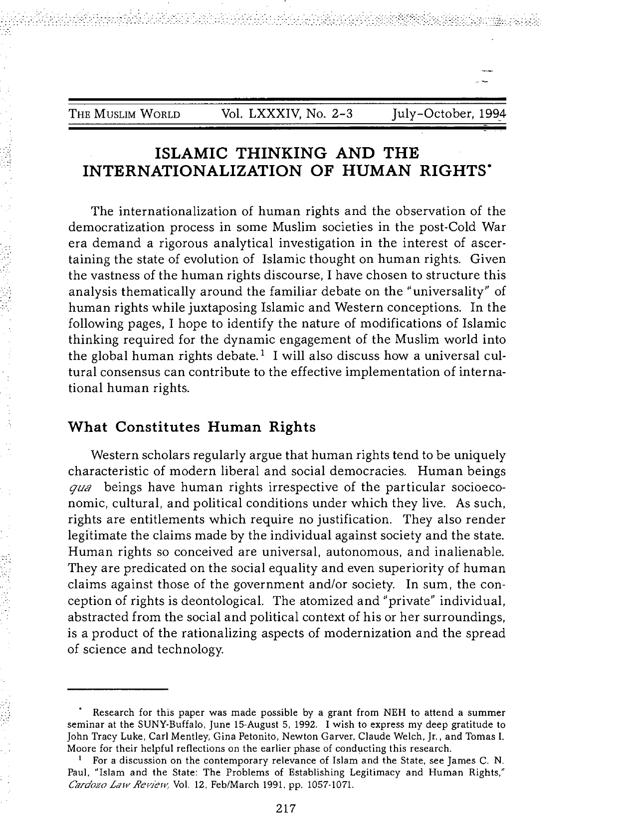 Muslim World Journal of Human Rights