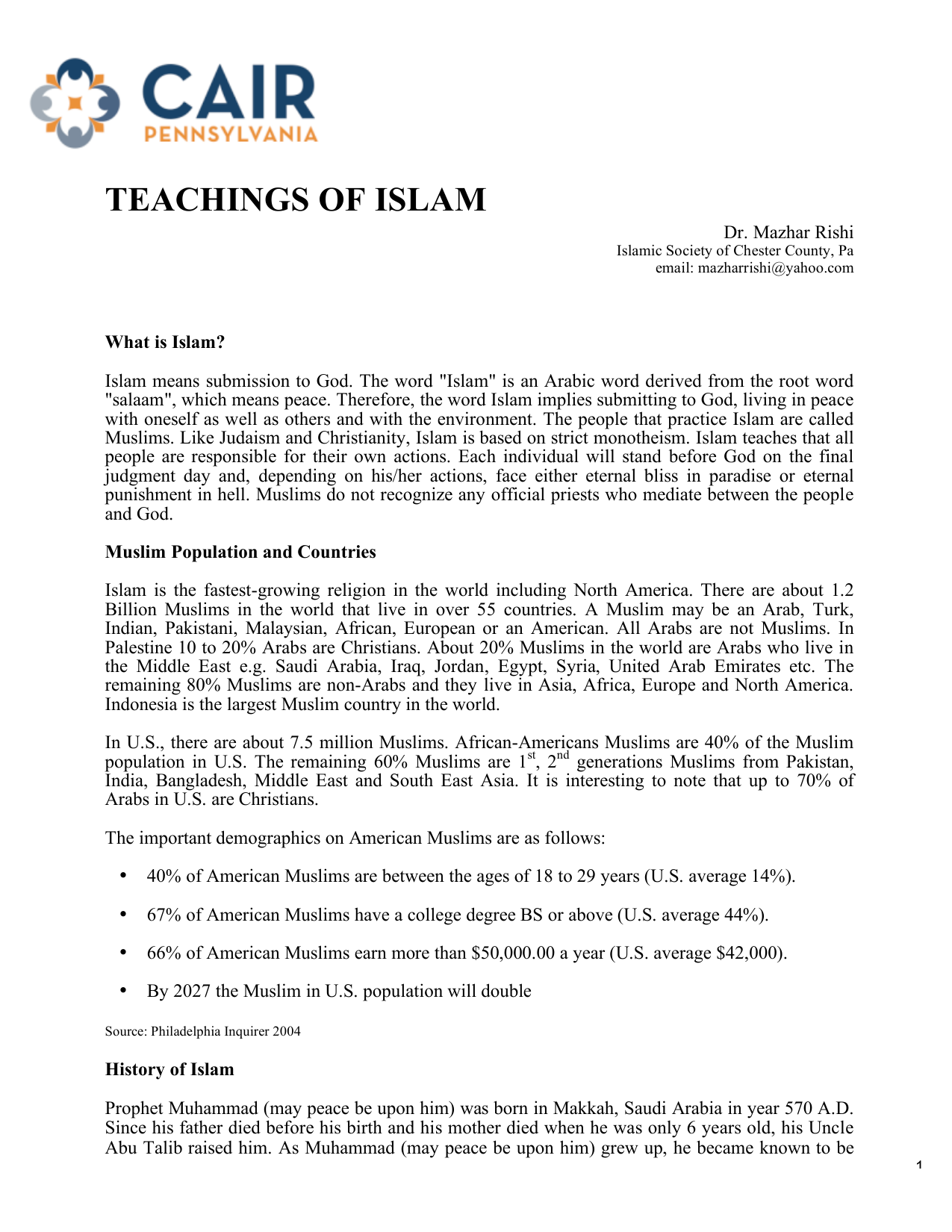Teachings Of Islam