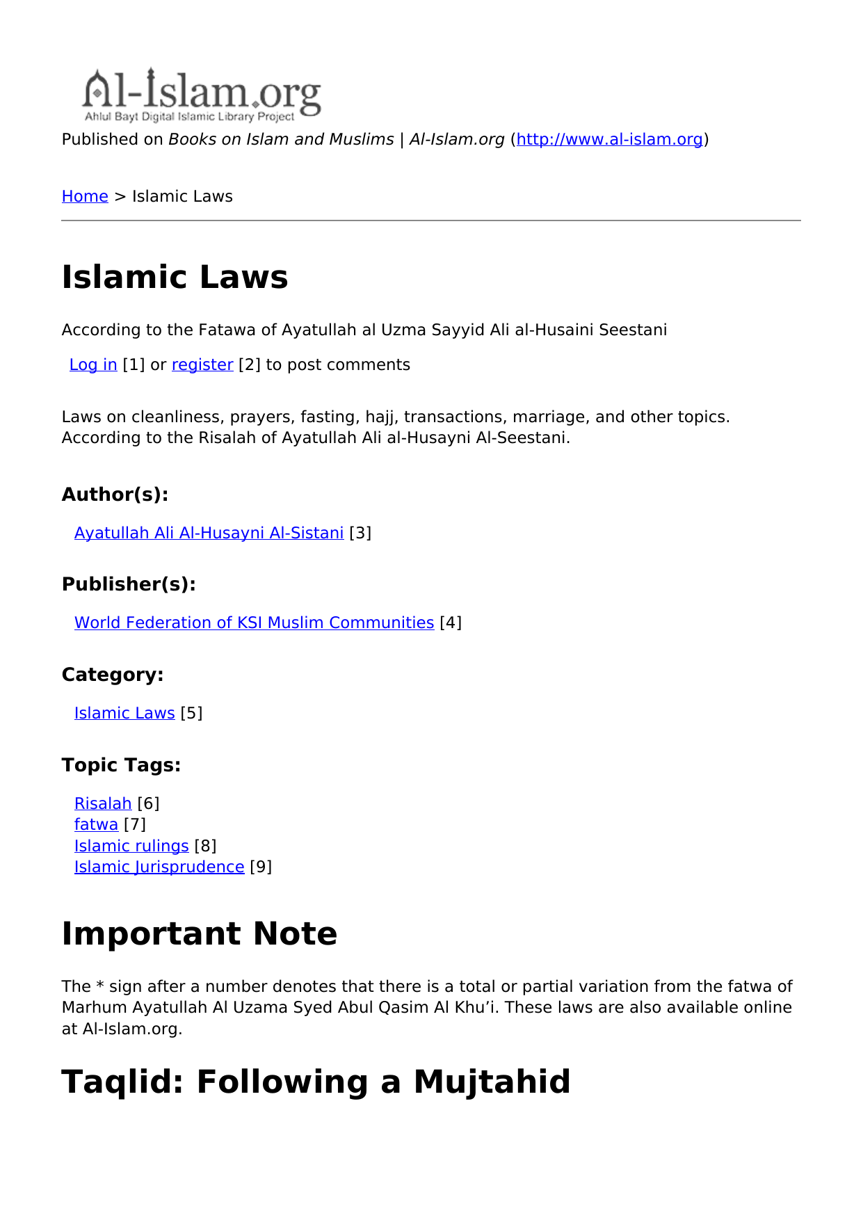 Islamic Laws