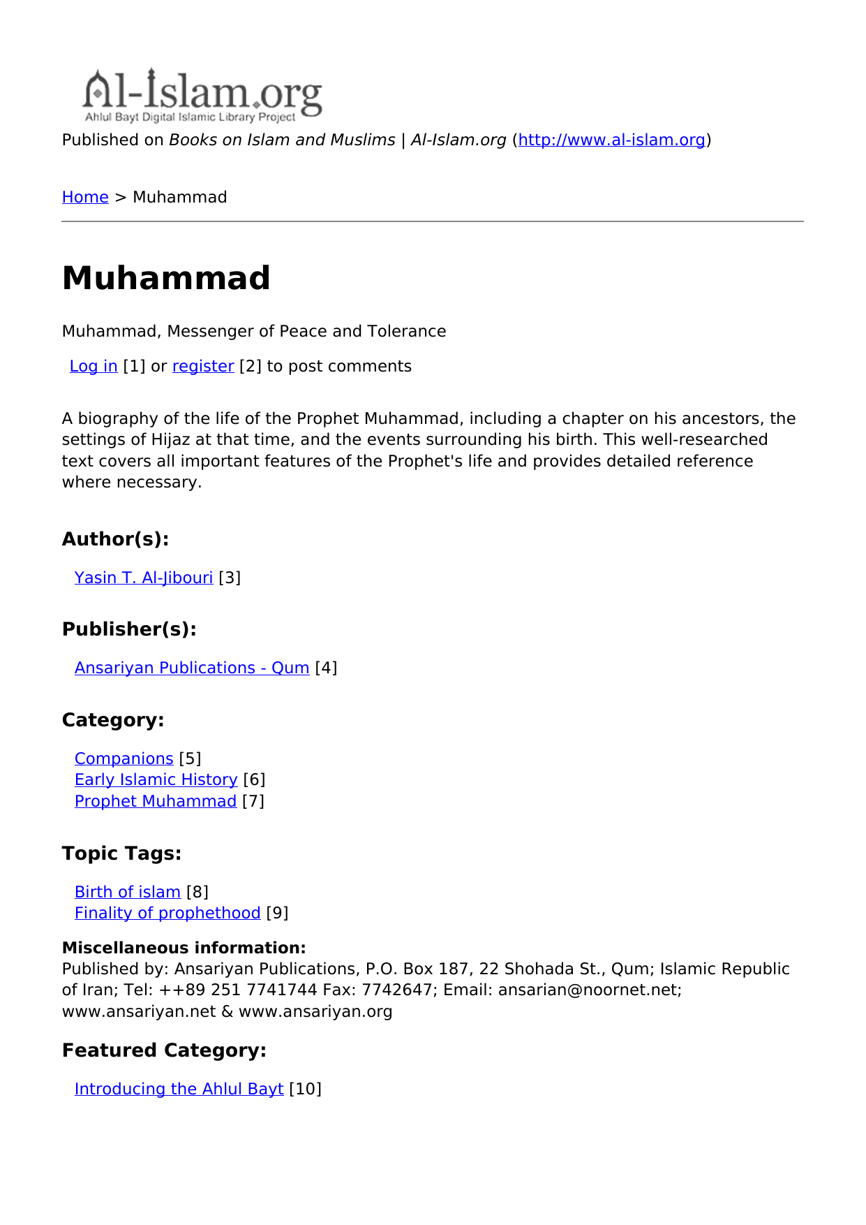 Muhammad Muhammad, Messenger of Peace