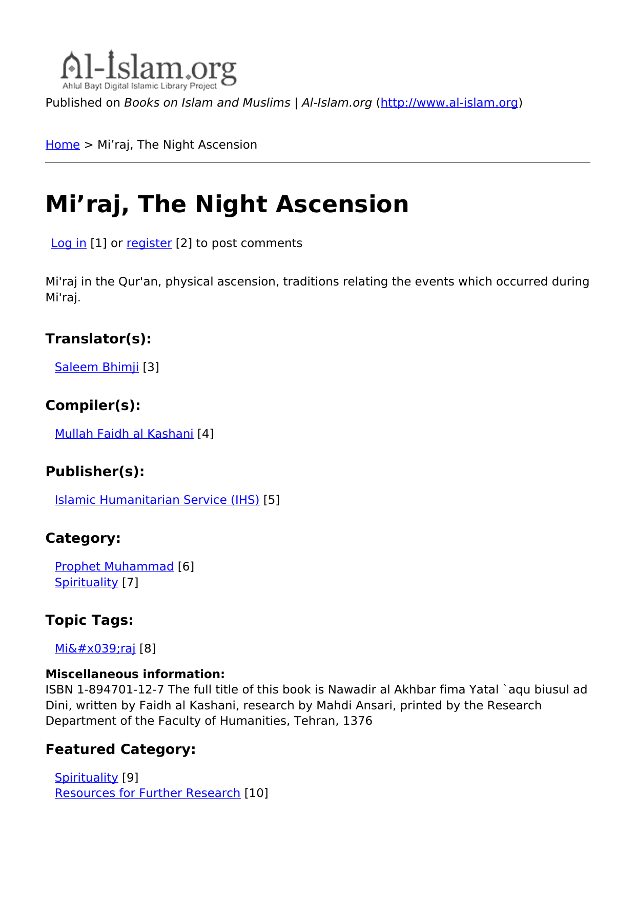 Miraj, The Night Ascension