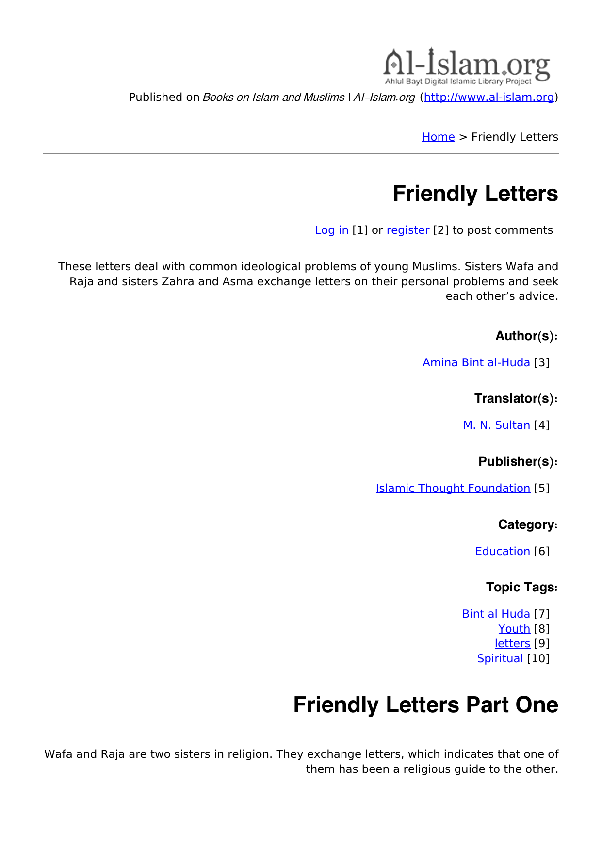 Friendly Letters