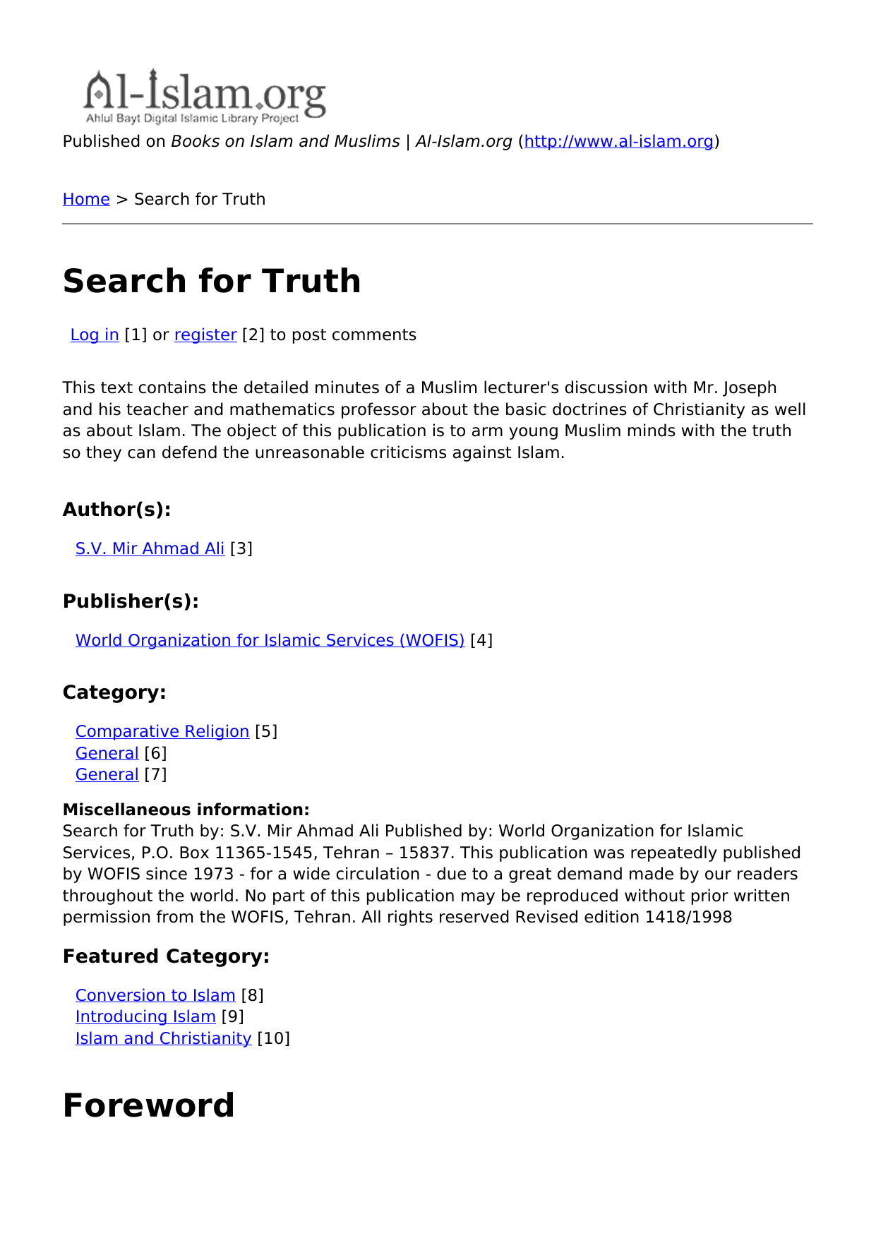 Search for Truth