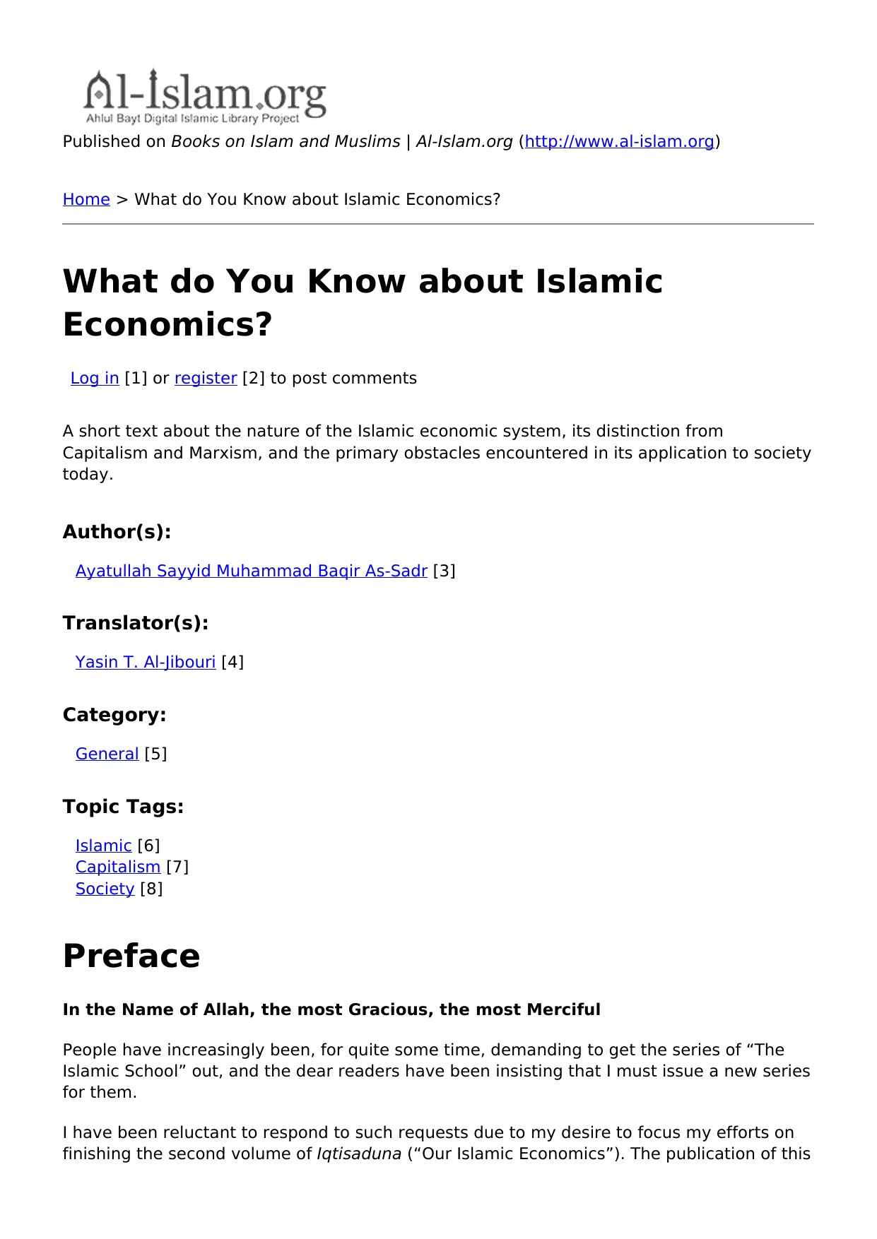 What do You Know about Islamic Economics?