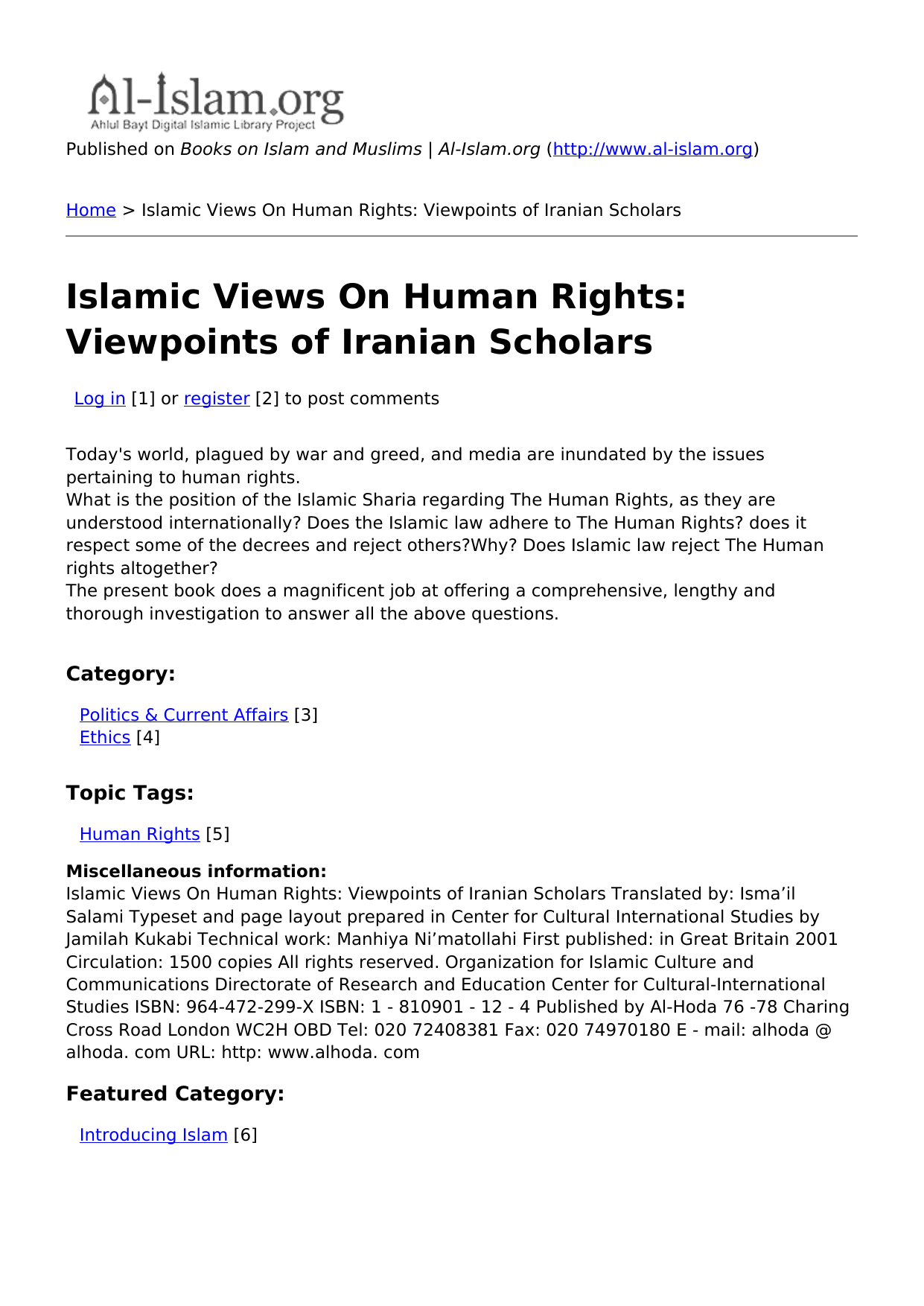 Islamic Views On Human Rights