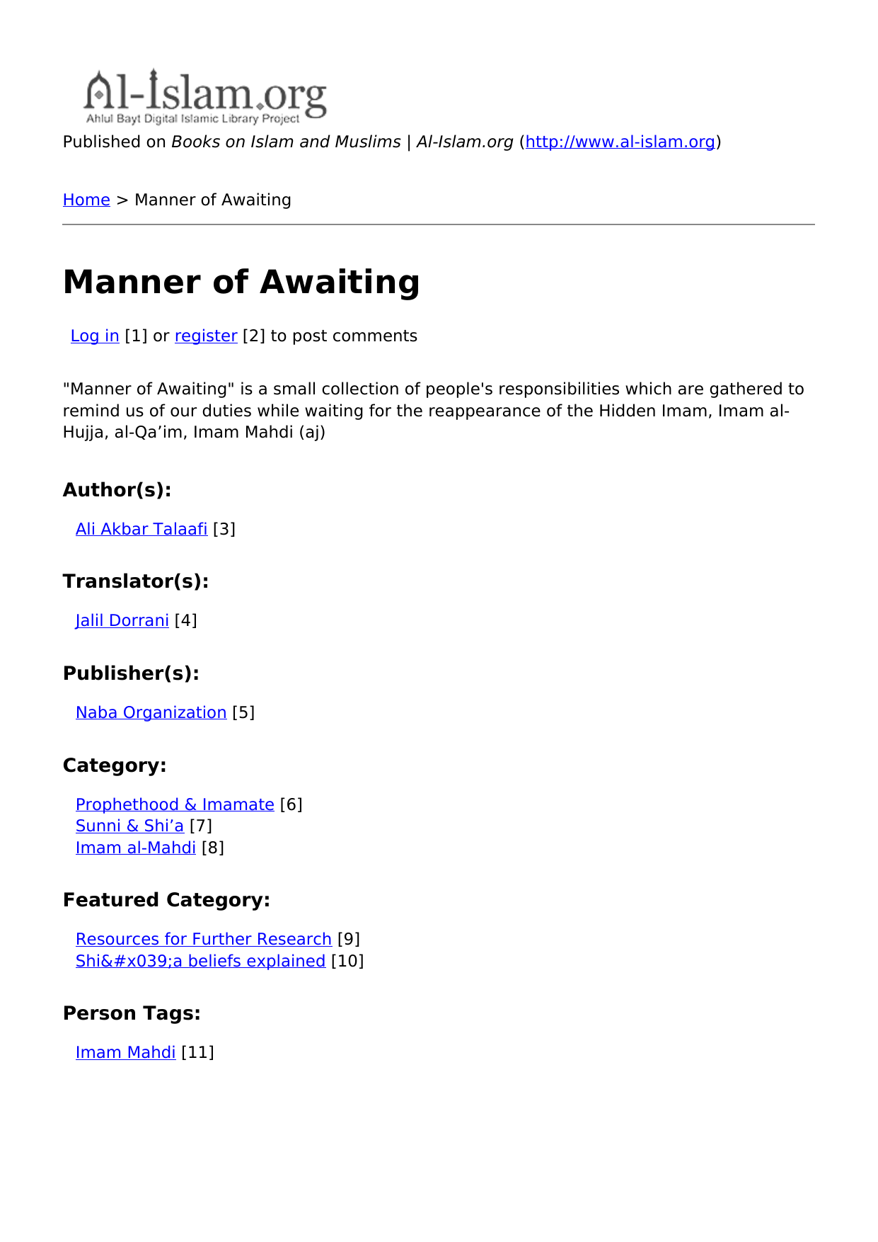 Manner of Awaiting