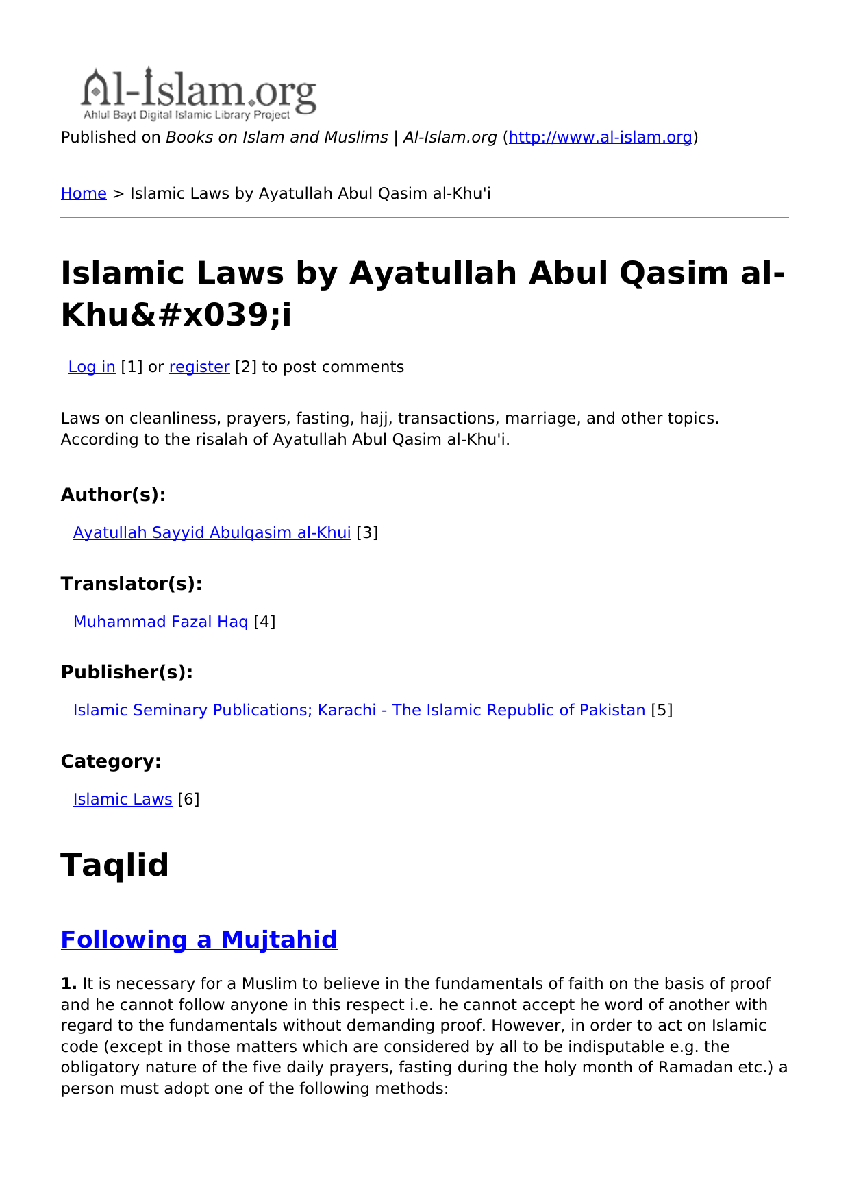 Islamic Laws