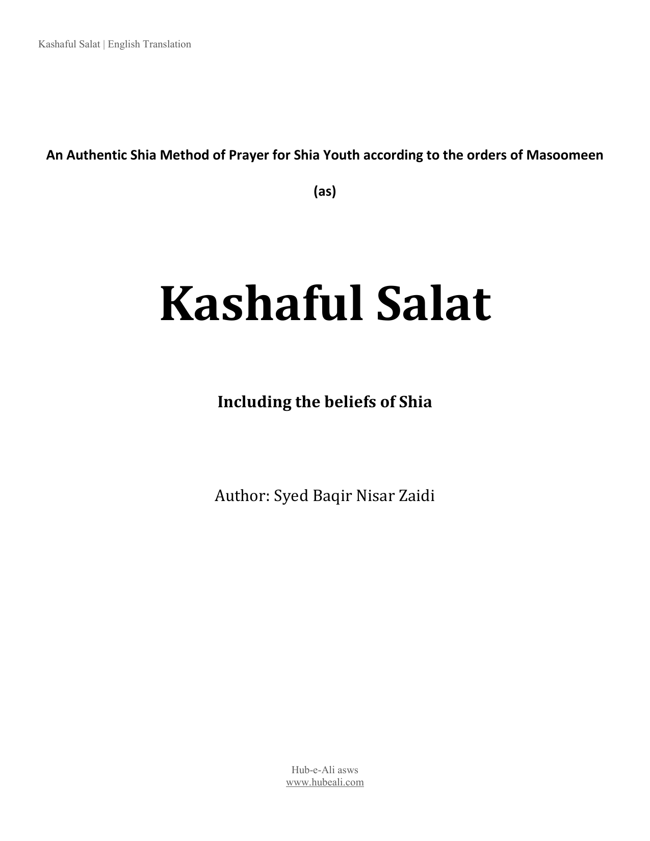 Kashaful Salat