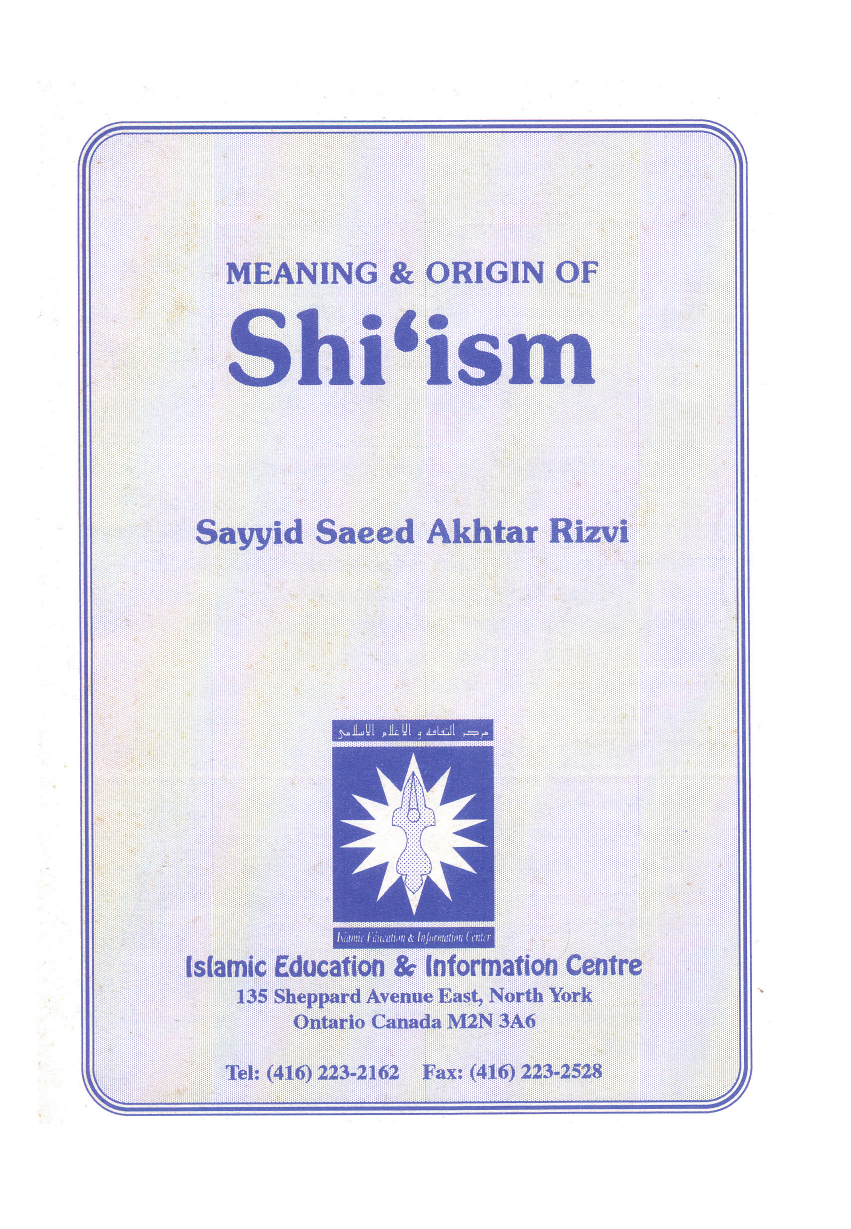 Meaning And Origin Of Shi'ism