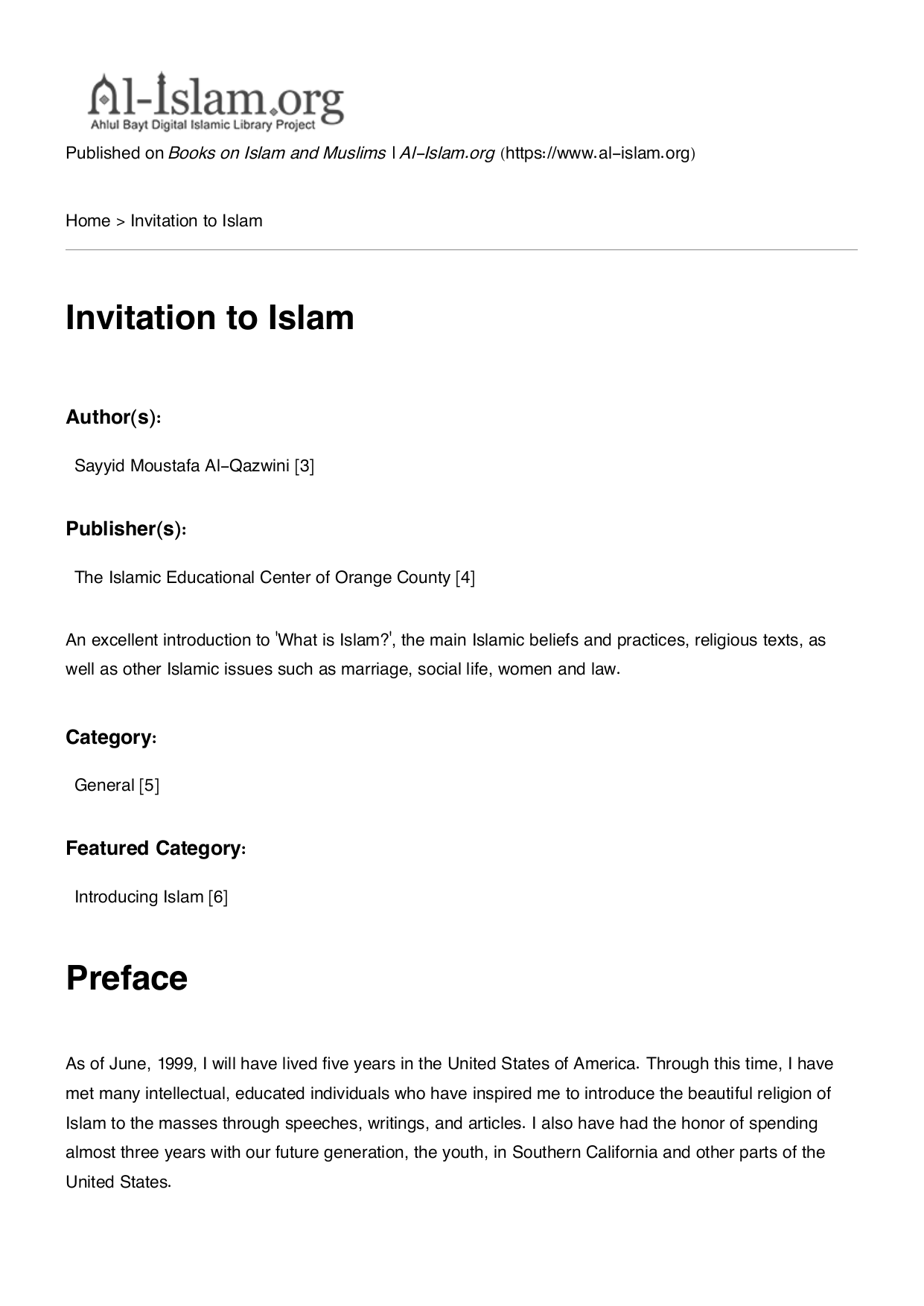 Invitation To Islam 