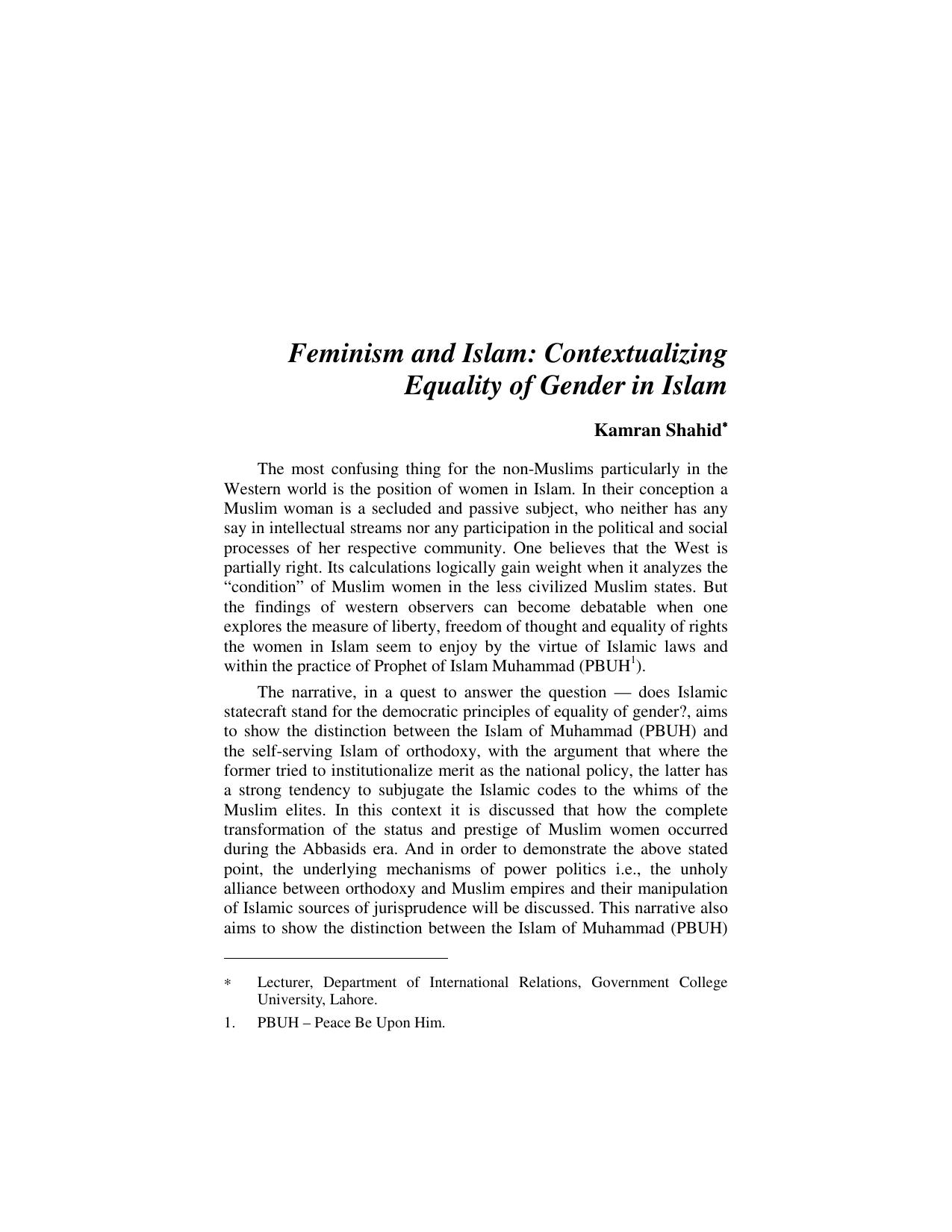 Feminism and Islam