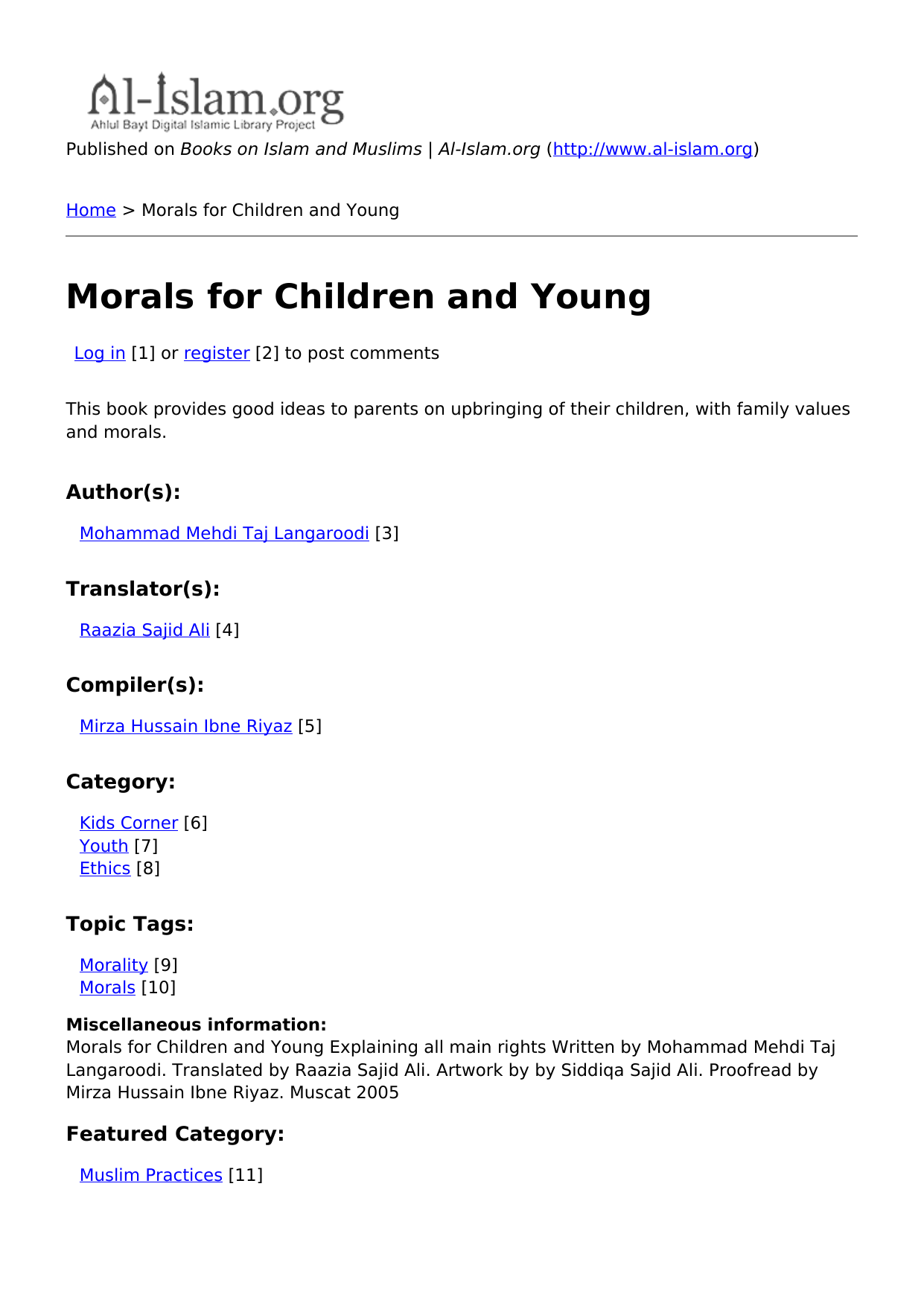Morals For Children And Young