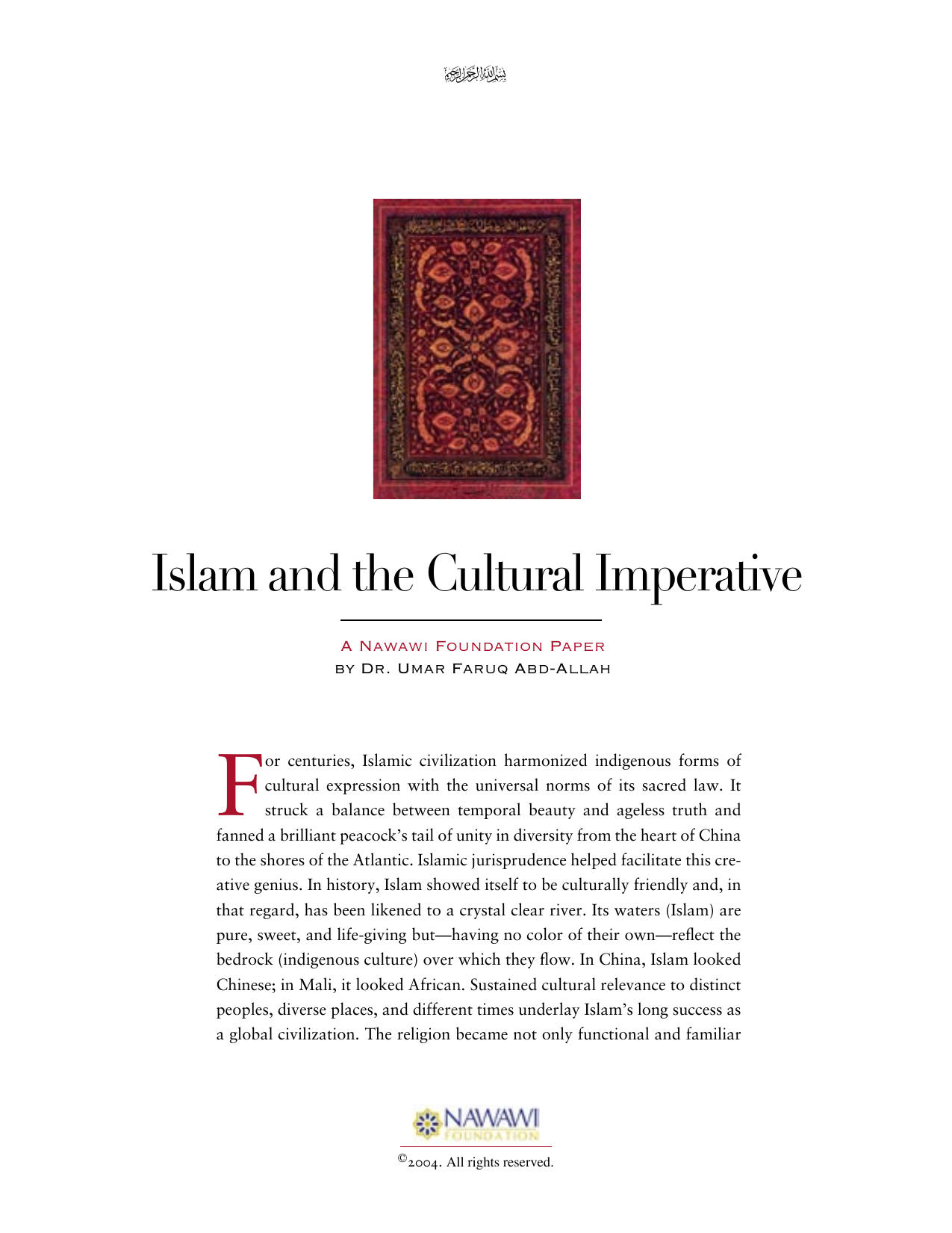 Islam and The Cultural Imperative