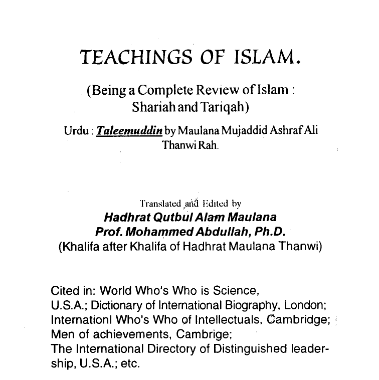 Teachings Of Islam