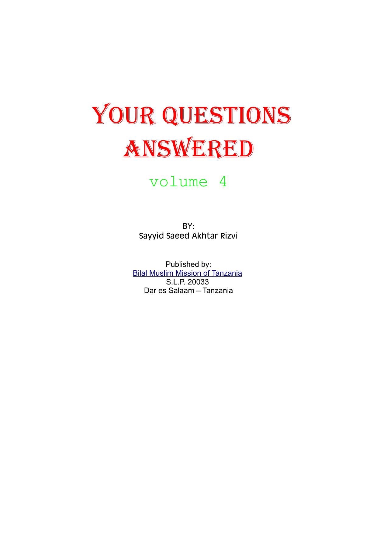 Your Questions Answered