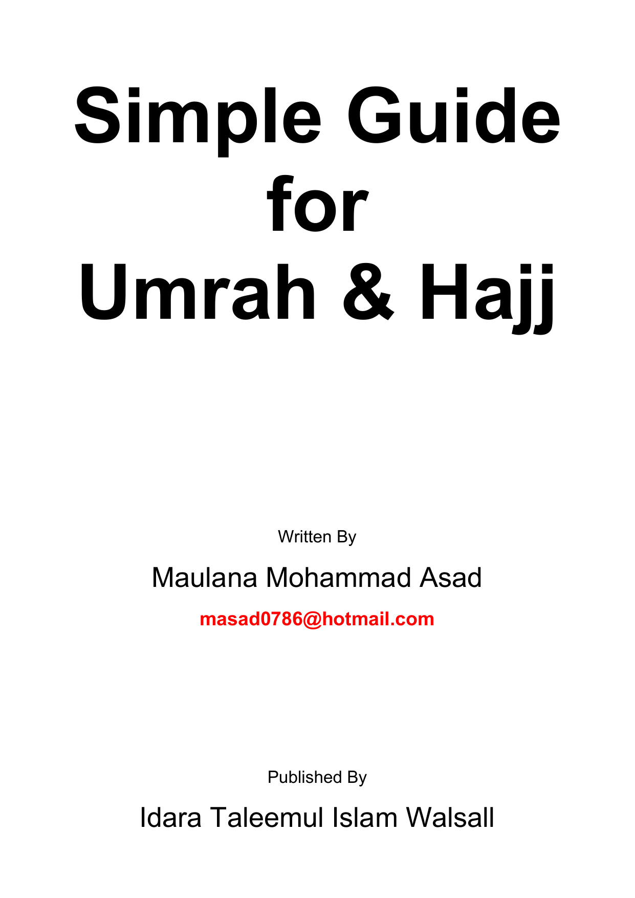 Simple Guide for Umrah & Hajj