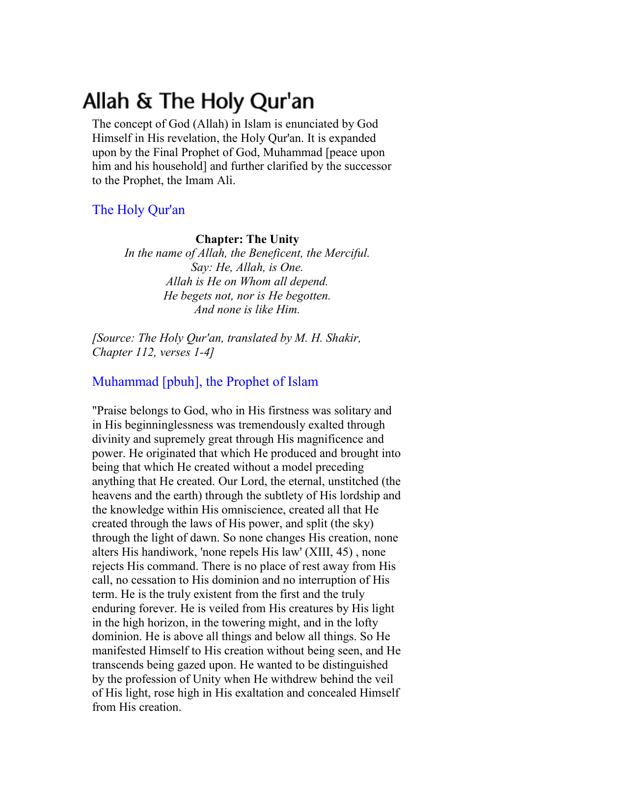 Allah & The Quran