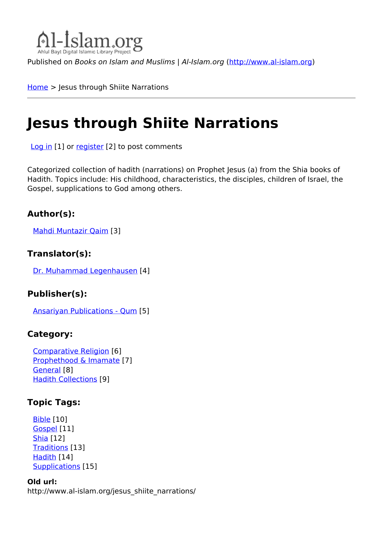 Jesus through Shiite Narrations