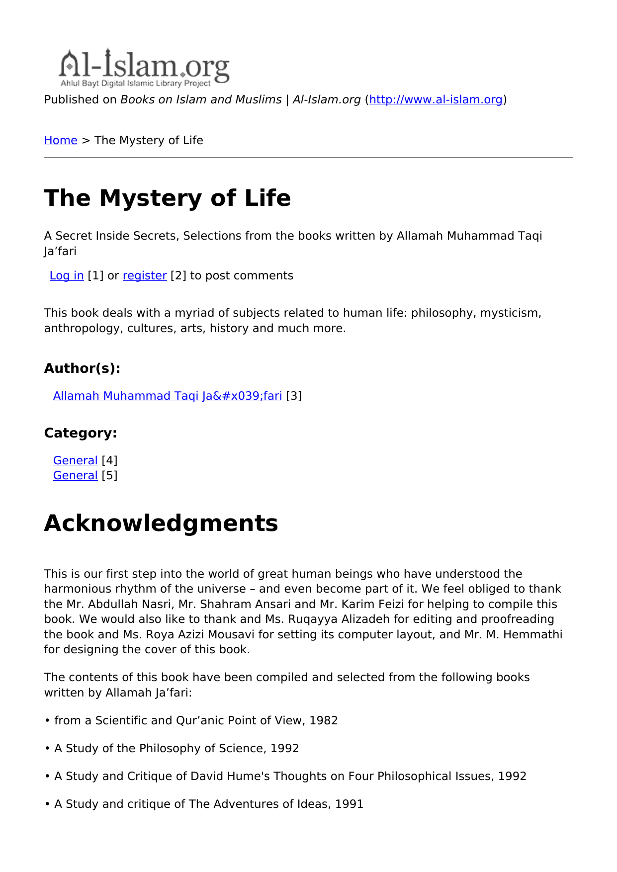 The Mystery Of Life