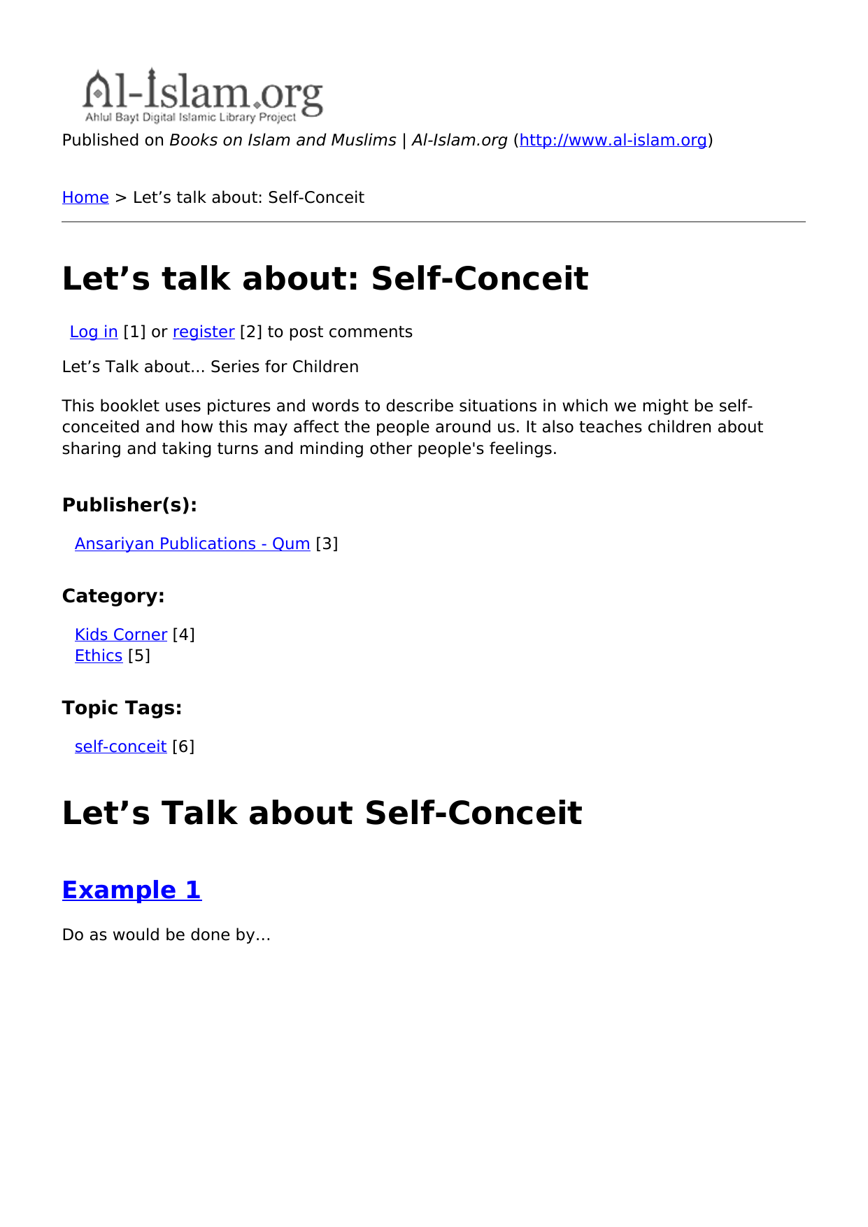 Let’s talk about: Self-Conceit