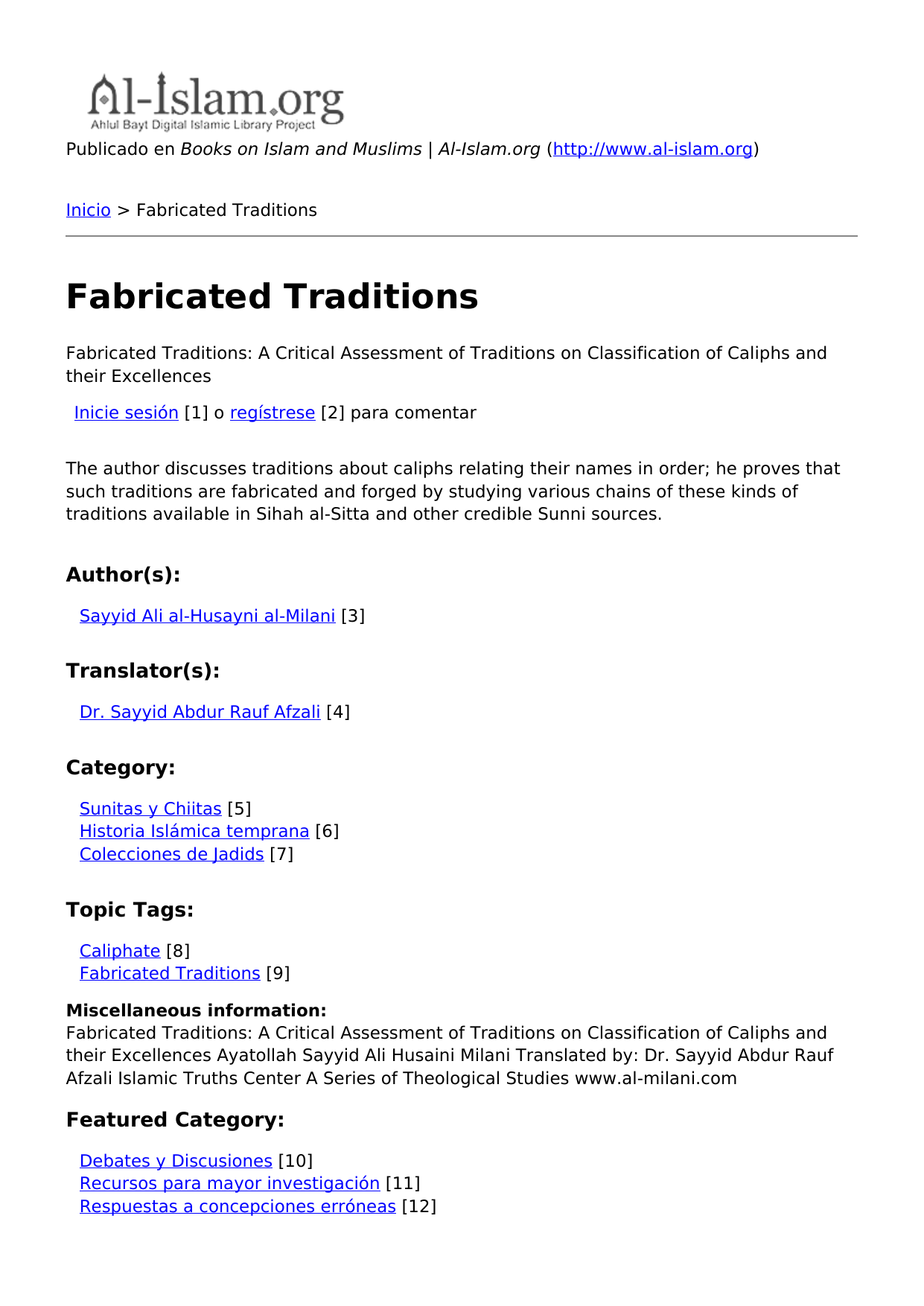 Fabricated Traditions